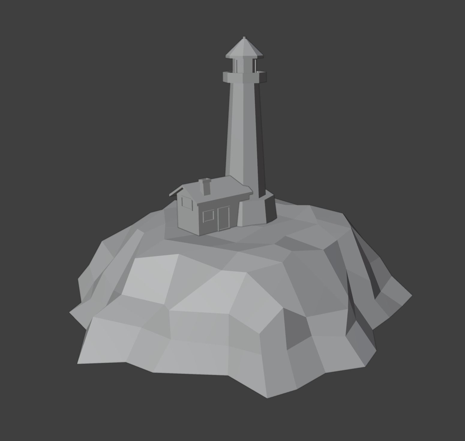 Low-poly lighthouse toy Free 3D model_3