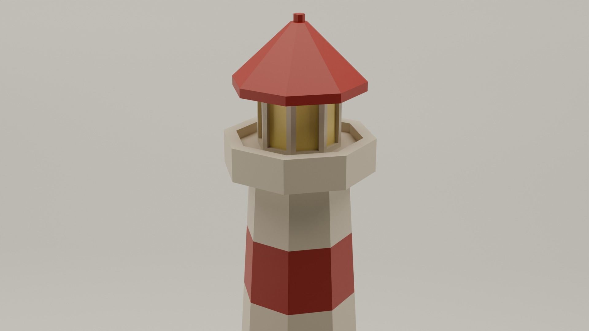 Low-poly lighthouse toy Free 3D model_2