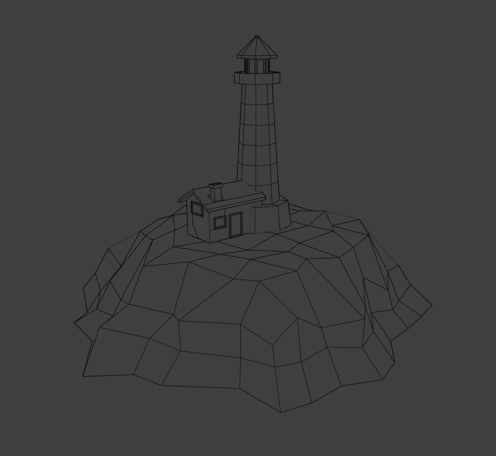 Low-poly lighthouse toy Free 3D model_4