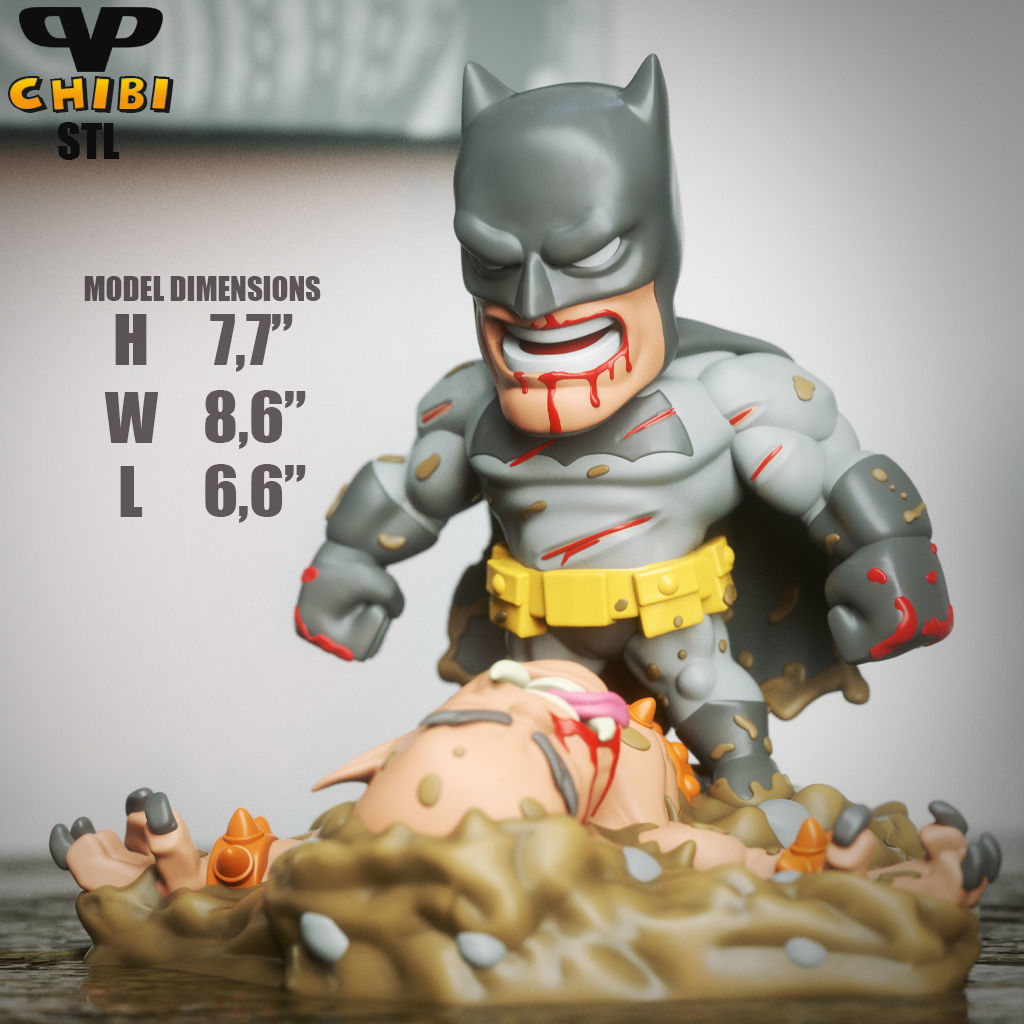 Dark Knight Return Chibi STL for 3D Printing ChibiSTL 3DXM 3D print model_5