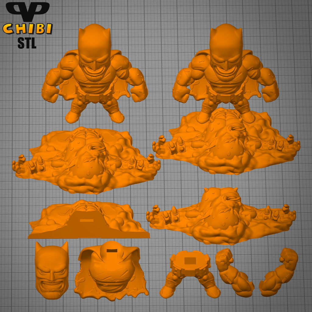 Dark Knight Return Chibi STL for 3D Printing ChibiSTL 3DXM 3D print model_2