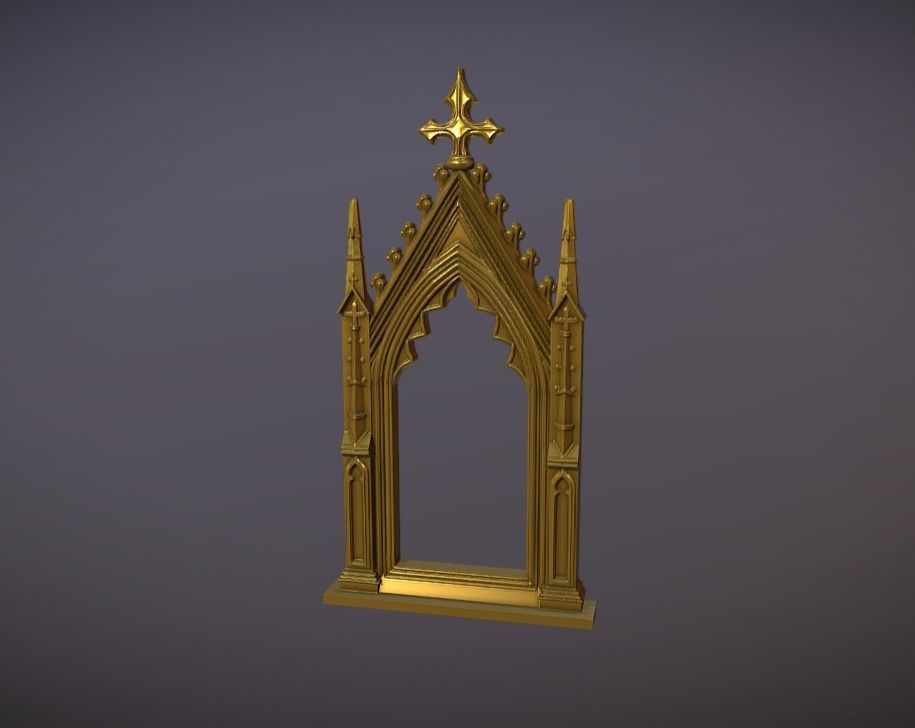 Antique Gothic frame for mirror or wall ornament 3D print model_1