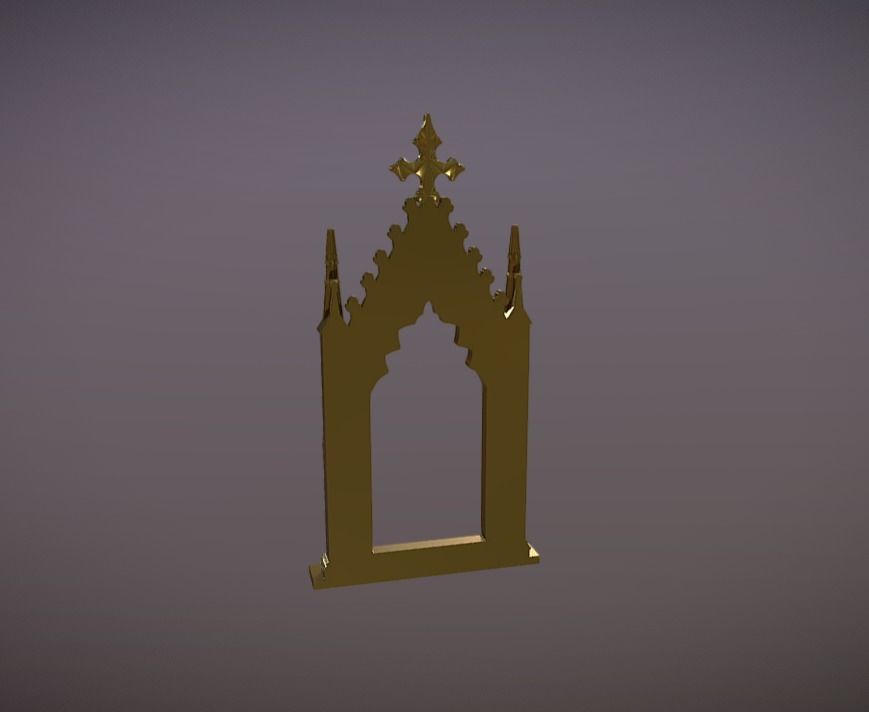 Antique Gothic frame for mirror or wall ornament 3D print model_2