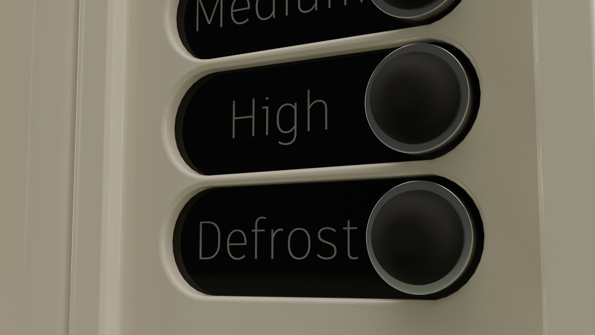 Modern white microwave 3D model_2