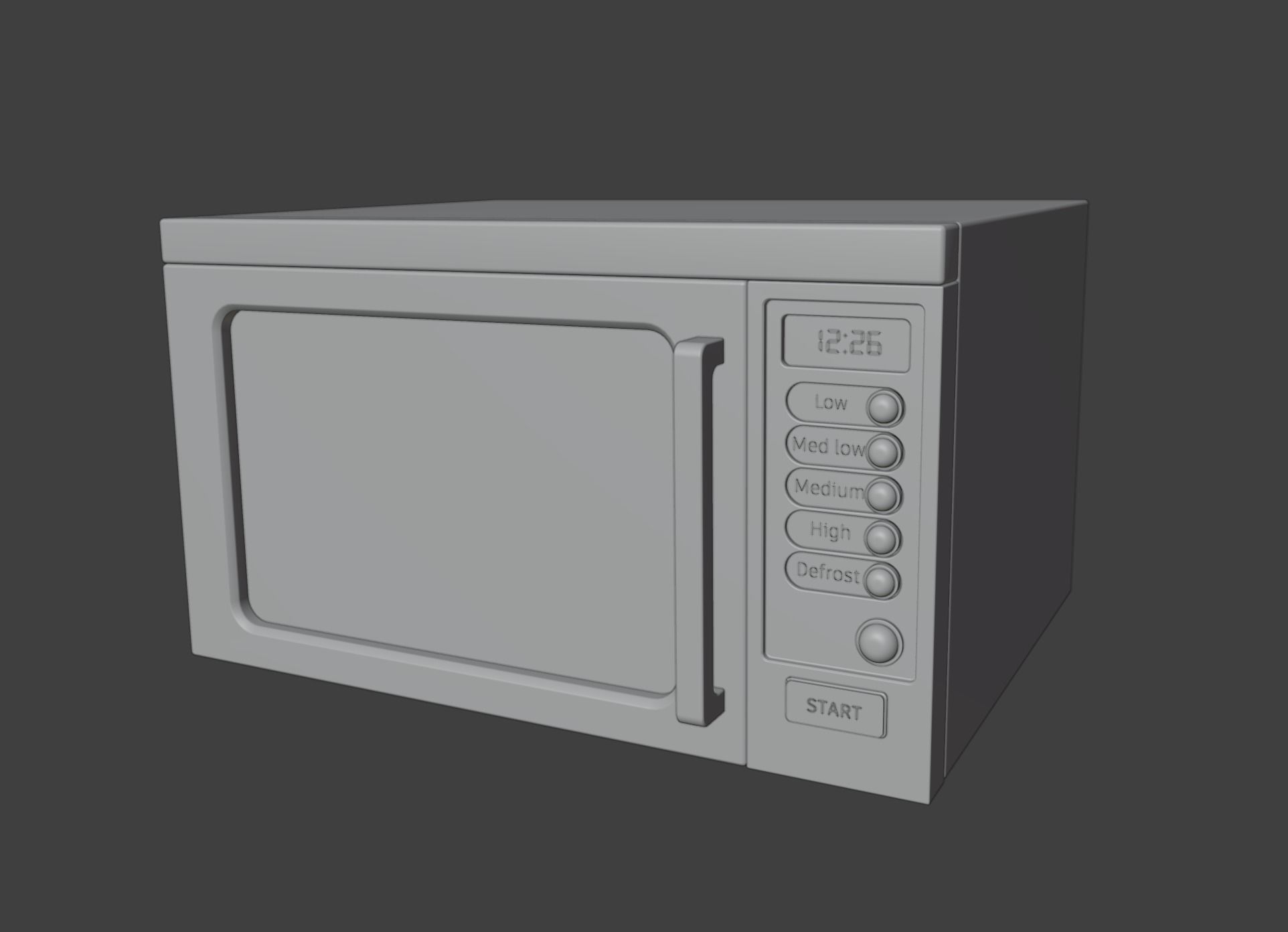 Modern white microwave 3D model_5