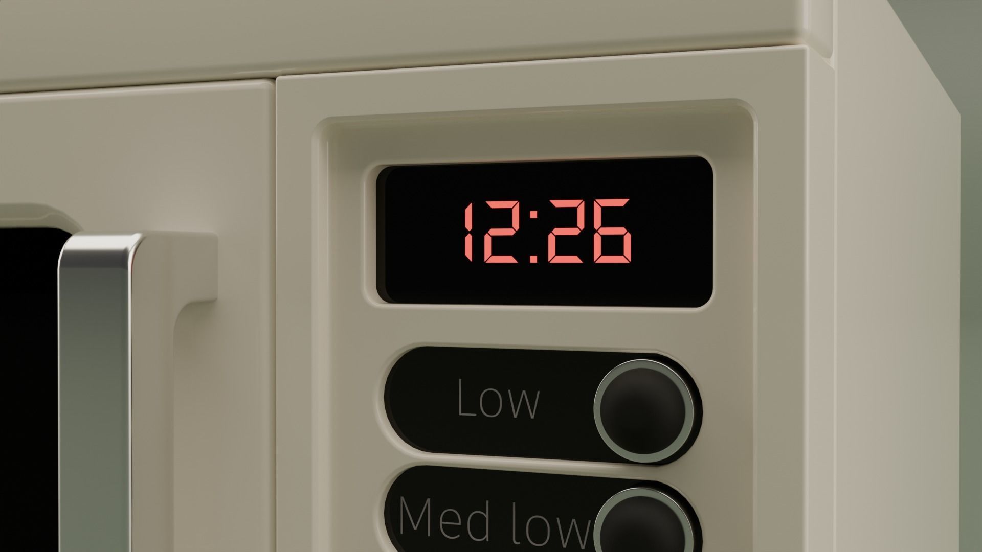 Modern white microwave 3D model_1