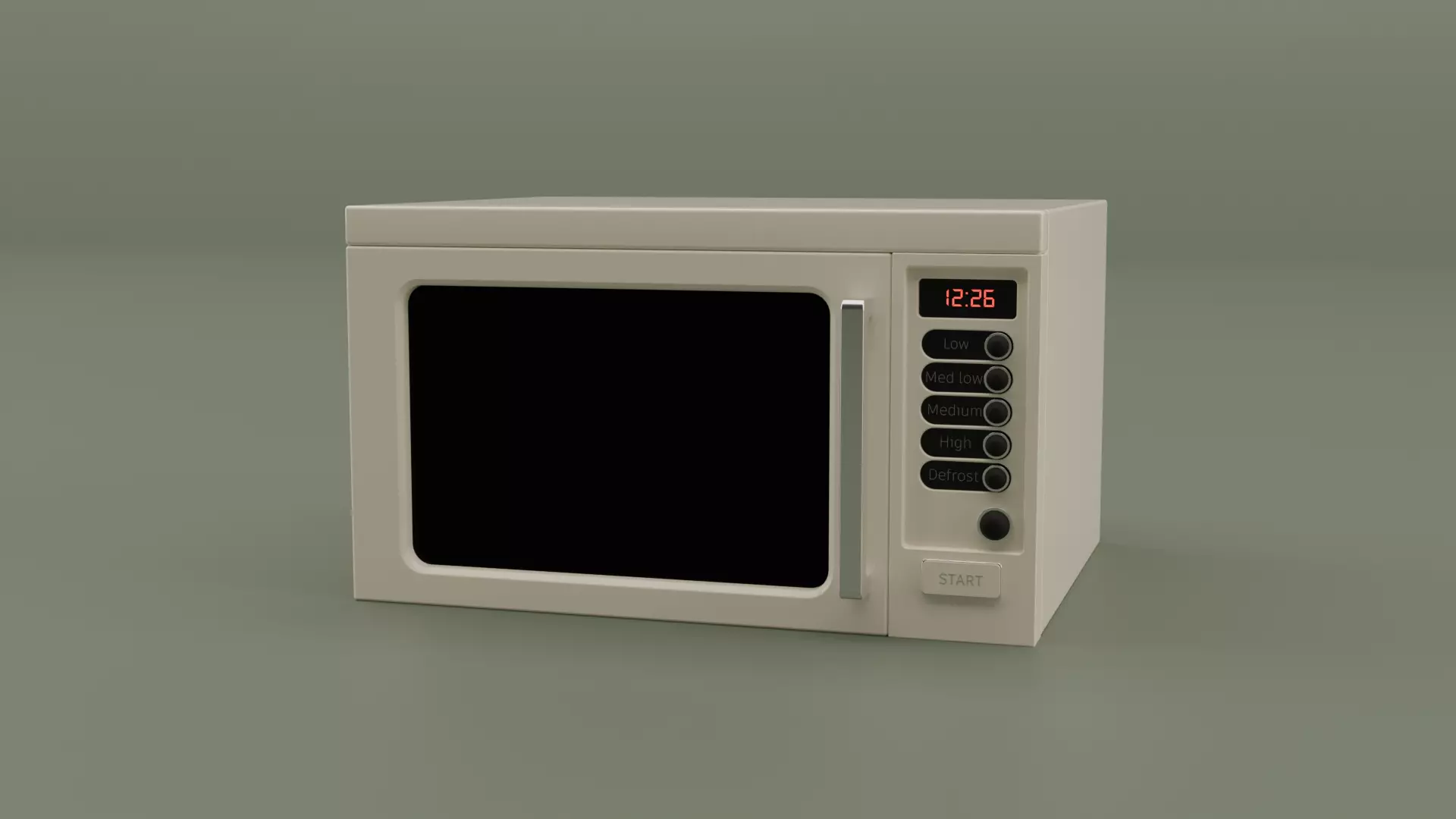Modern white microwave 3D model_0