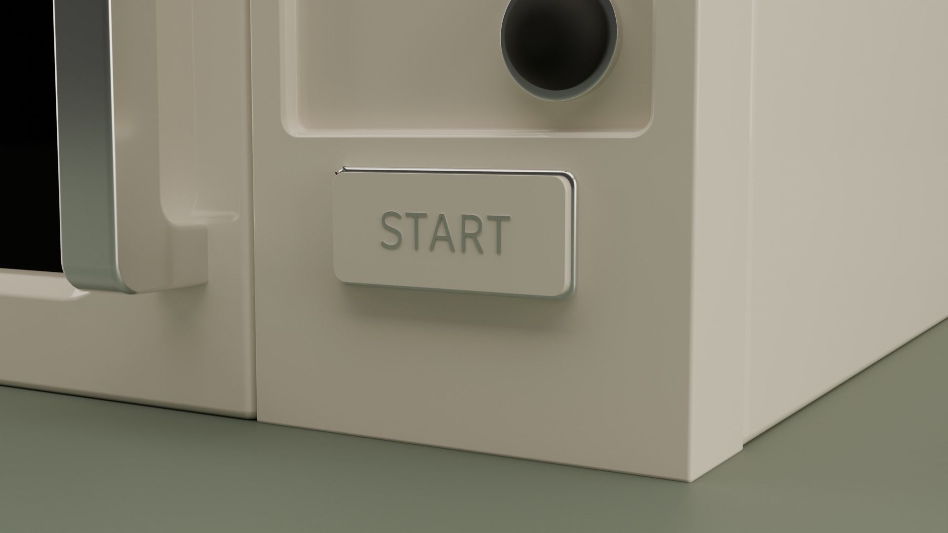 Modern white microwave 3D model_3