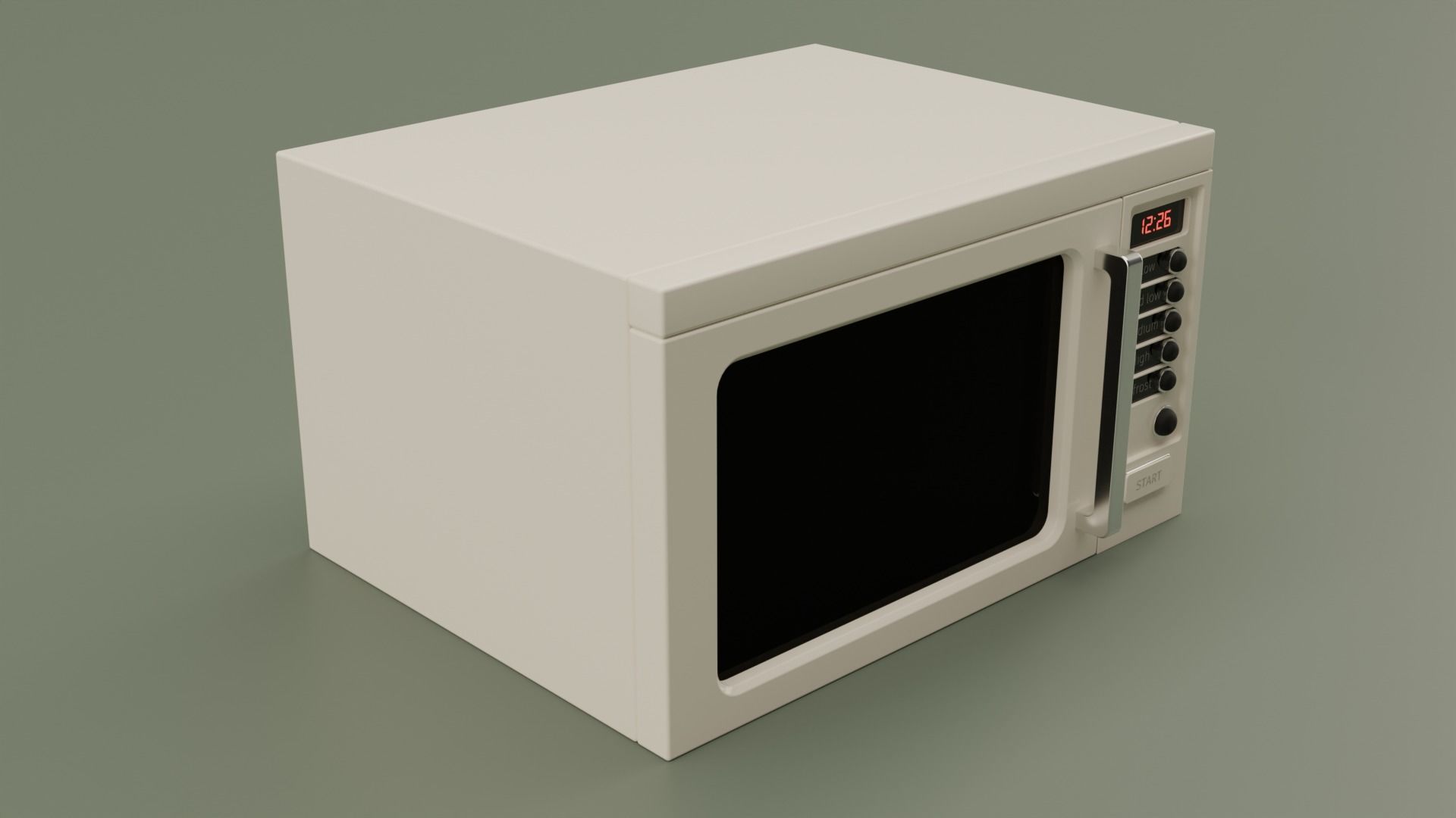 Modern white microwave 3D model_4