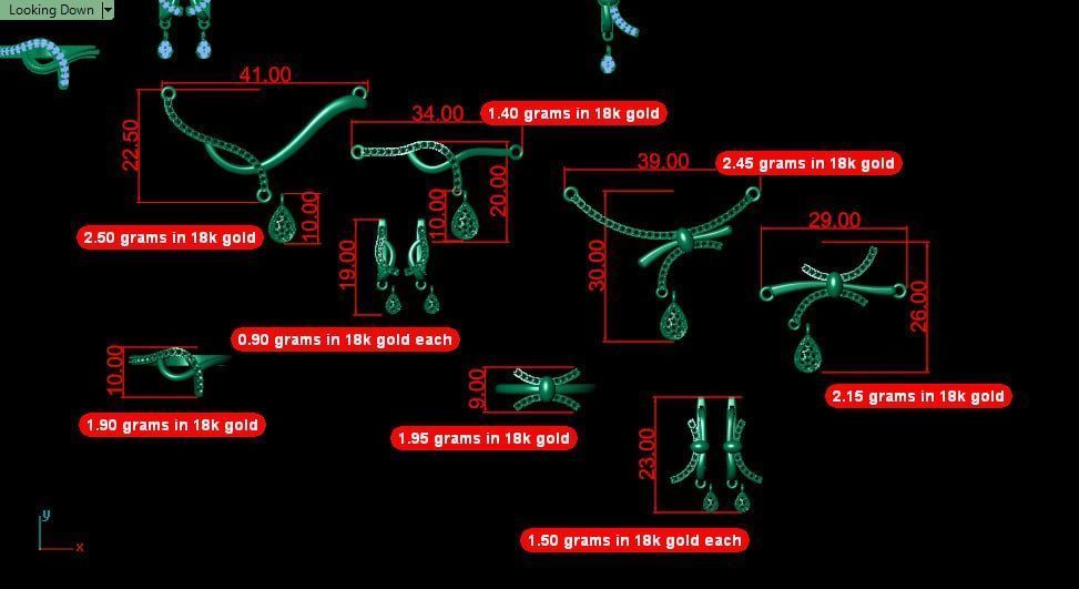 both 1st and 2nd set earrings - ring - grurmette 3D print model_8