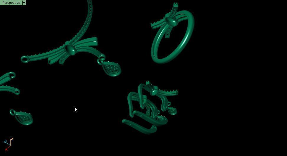 both 1st and 2nd set earrings - ring - grurmette 3D print model_6