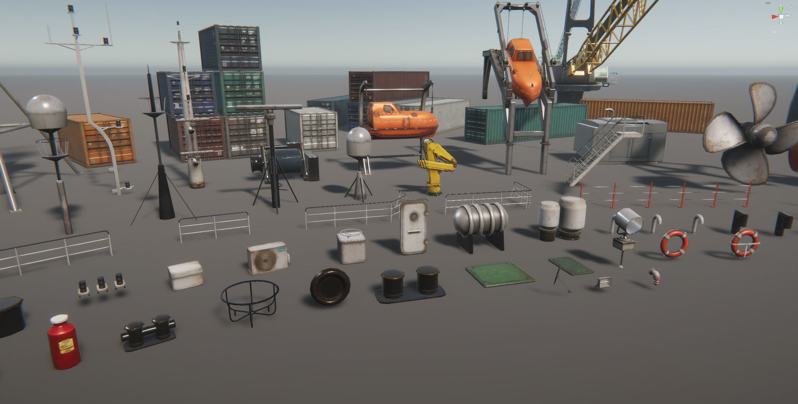 Ship Props Pack Low-poly 3D model_1