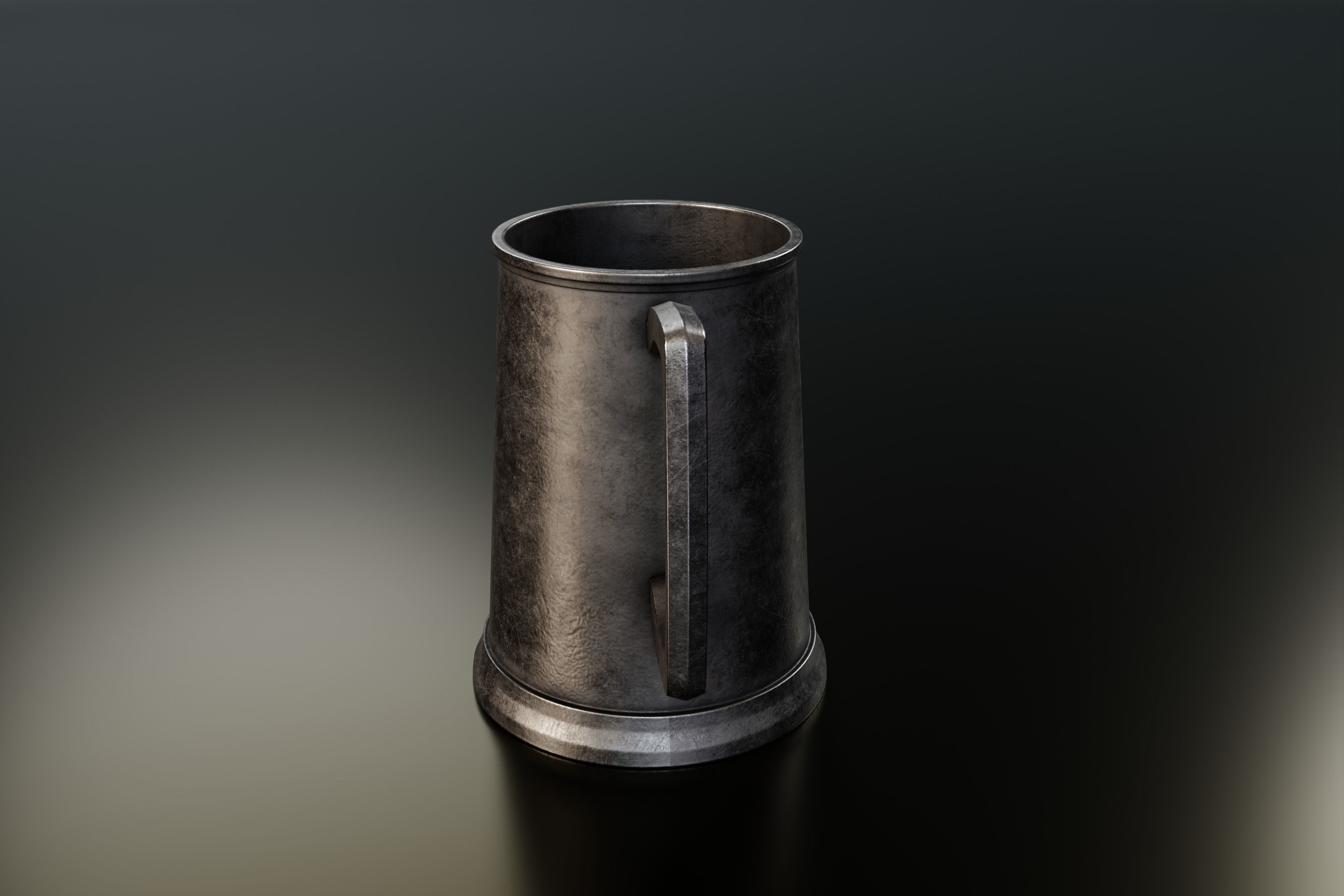 Medieval Metal Tankard Mug - Low-Poly Game-Ready PBR Model Low-poly 3D model_1