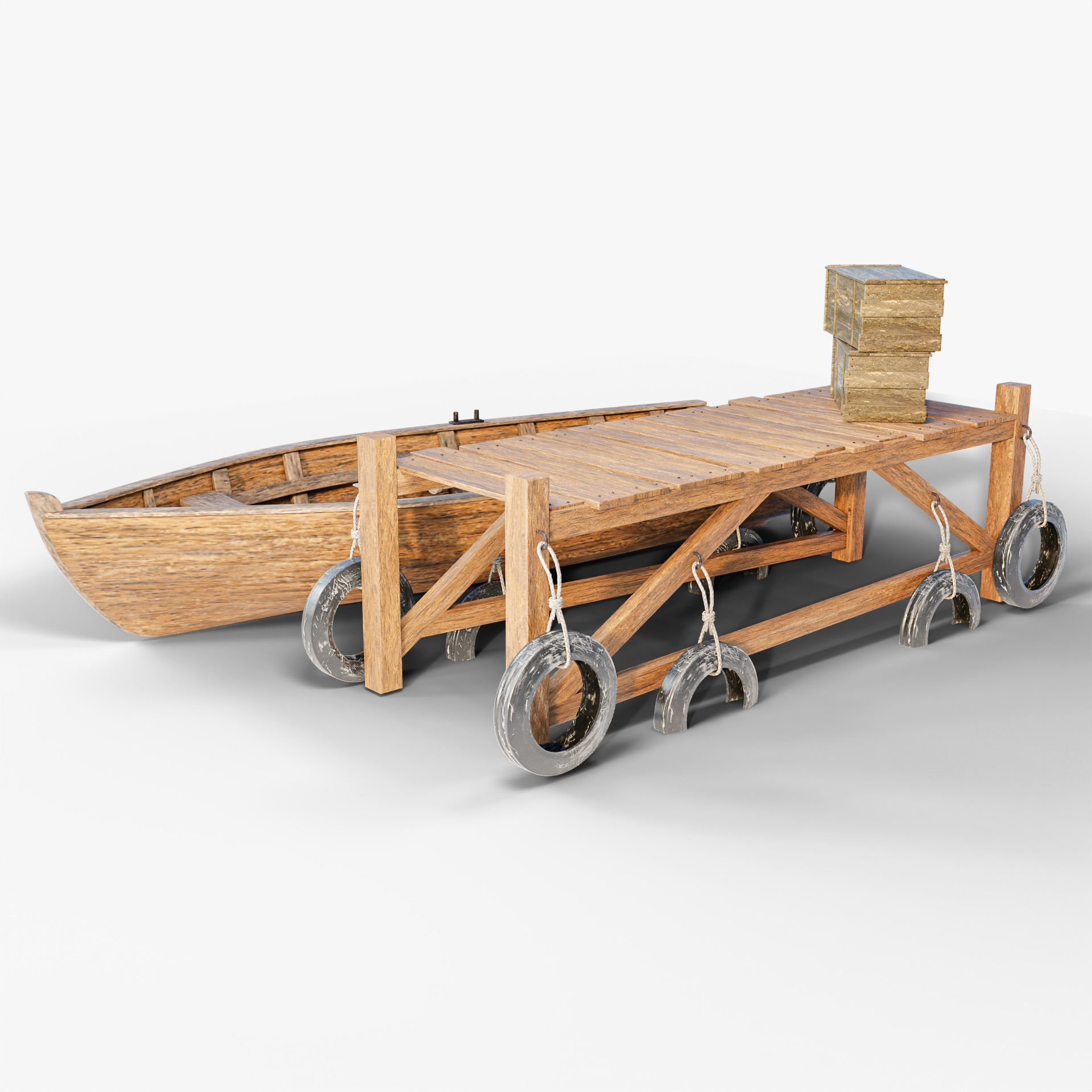 Bridge  Boat Low-poly 3D model_2