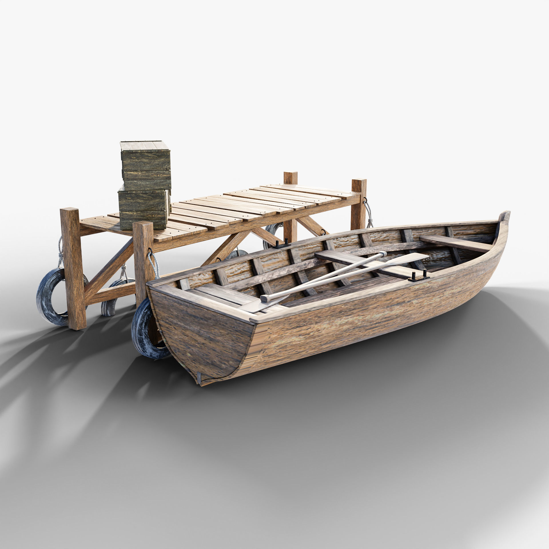 Bridge  Boat Low-poly 3D model_4