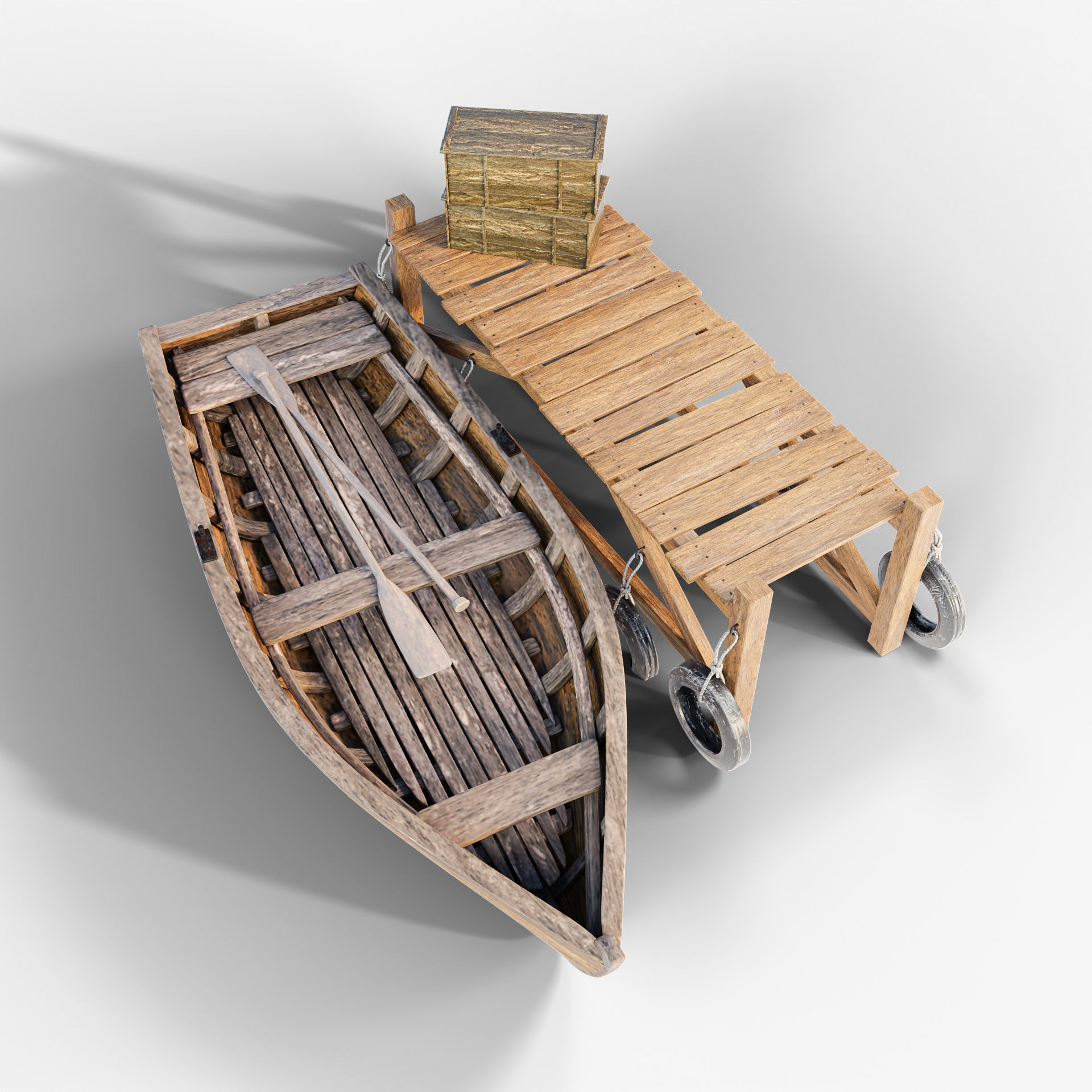 Bridge  Boat Low-poly 3D model_5