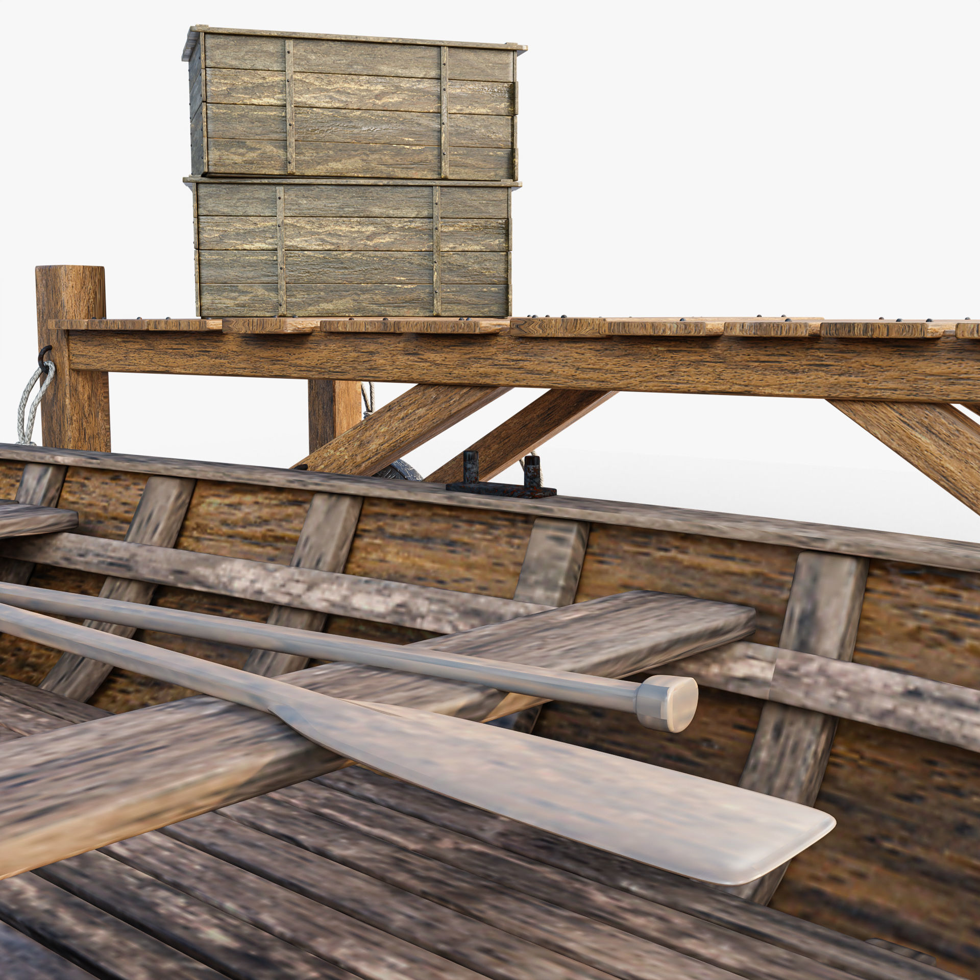 Bridge  Boat Low-poly 3D model_7