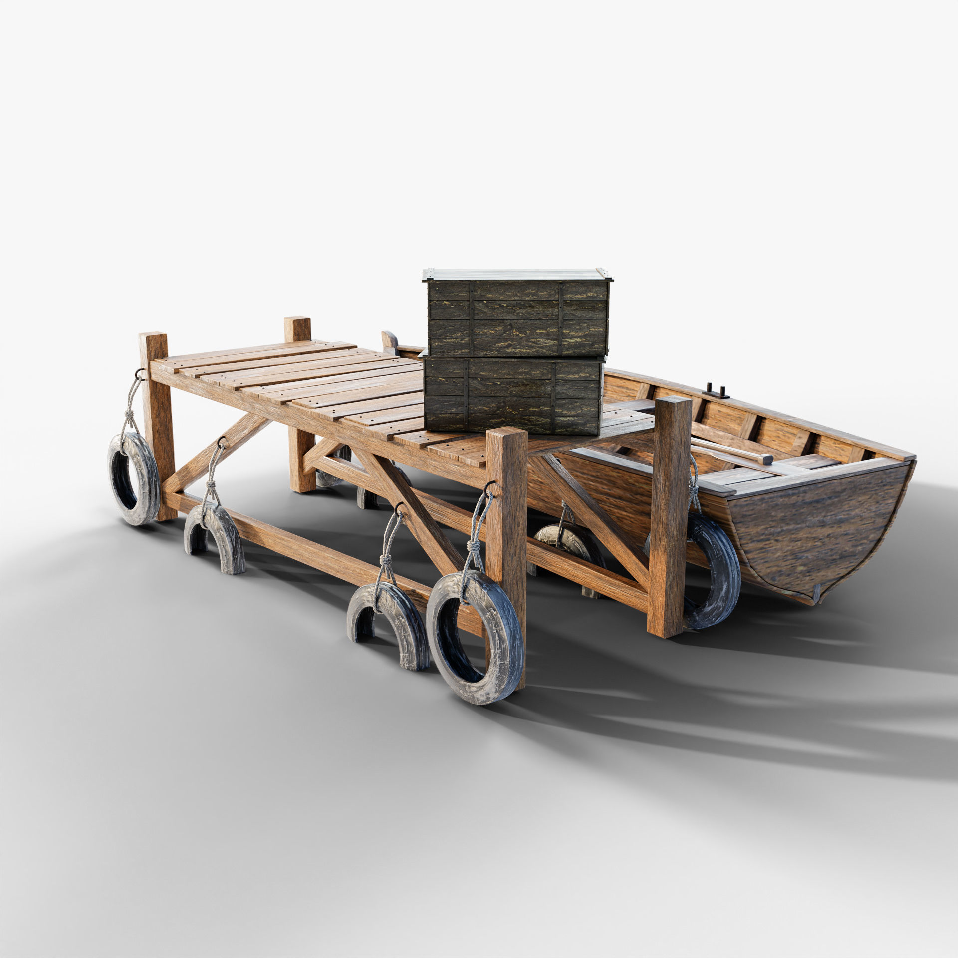 Bridge  Boat Low-poly 3D model_3