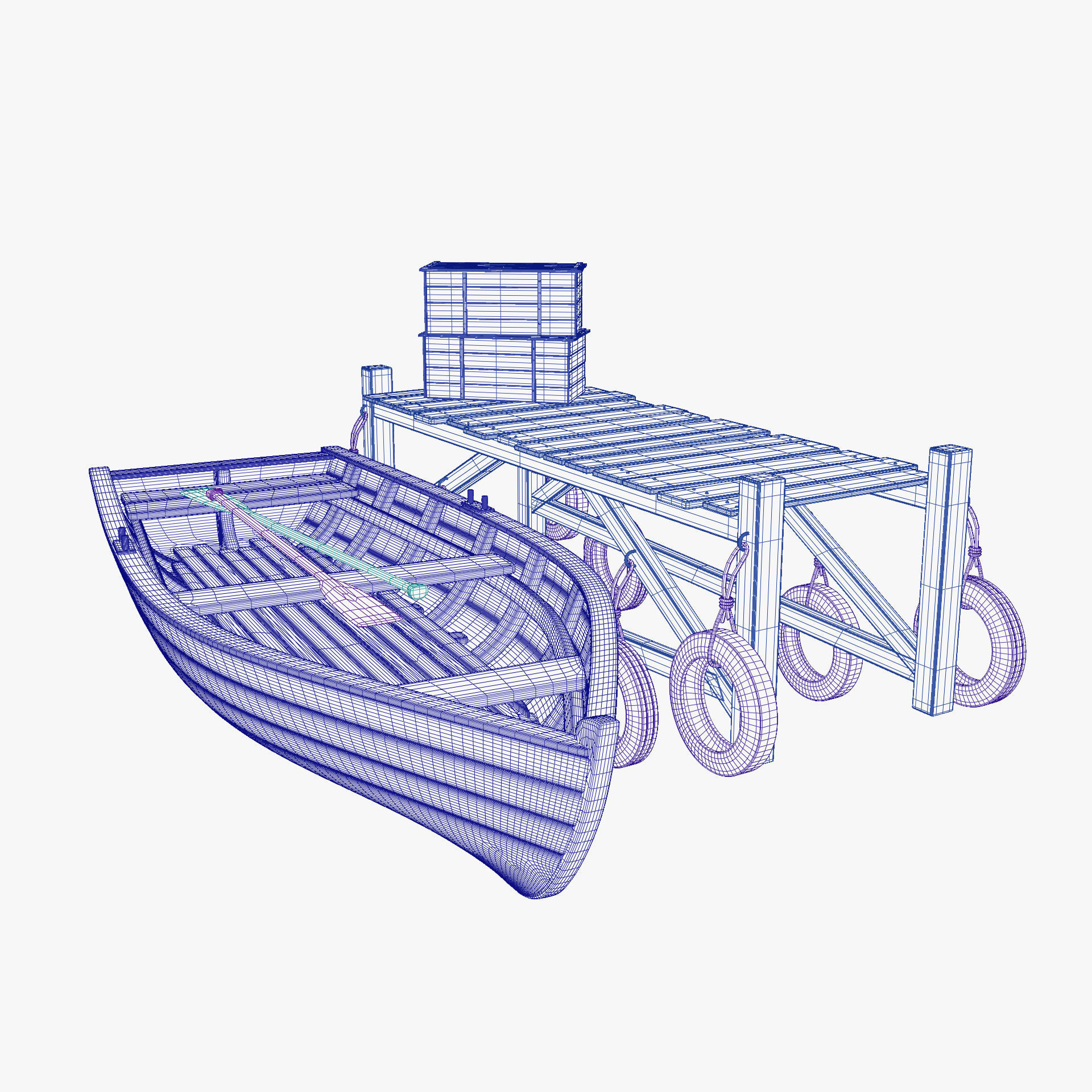 Bridge  Boat Low-poly 3D model_9