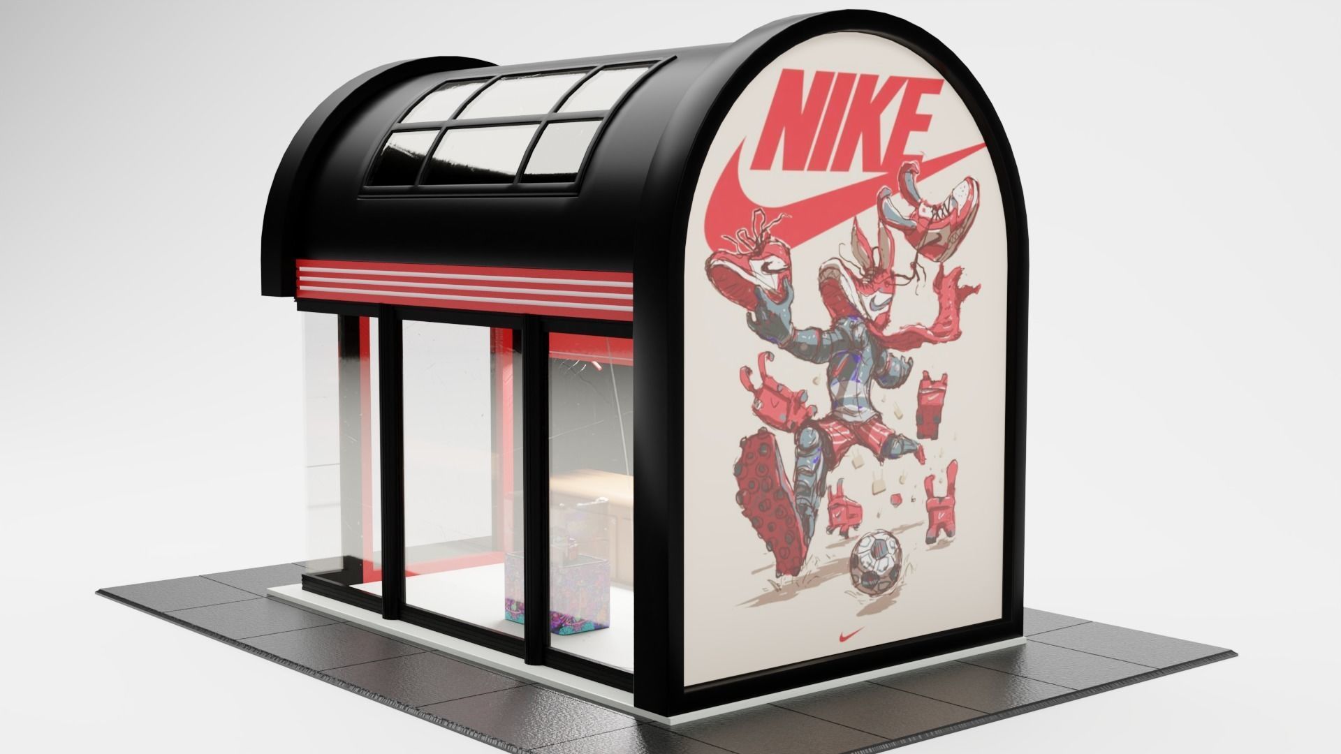Nike Store Lowpoly 3D model_1