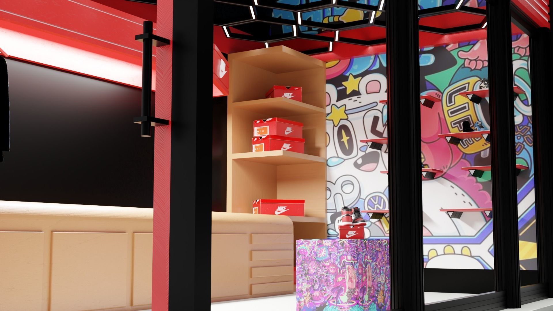 Nike Store Lowpoly 3D model_4