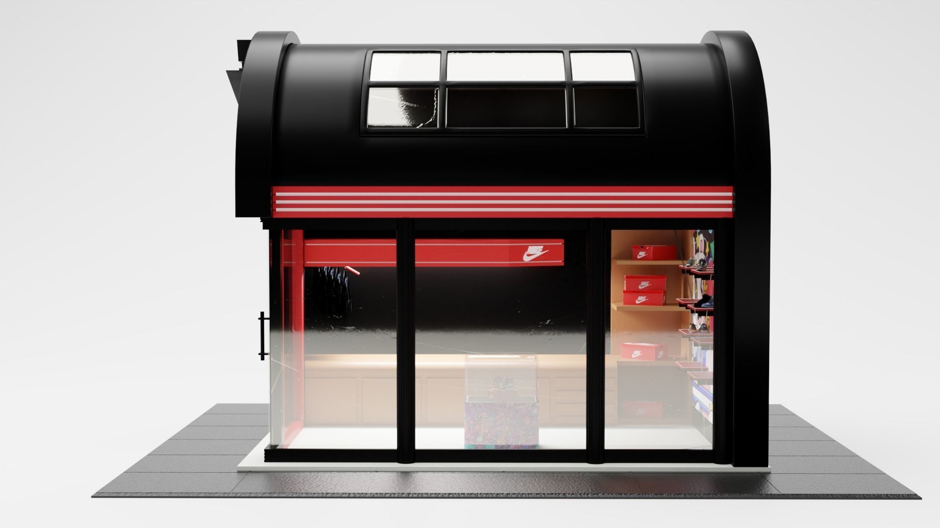 Nike Store Lowpoly 3D model_2