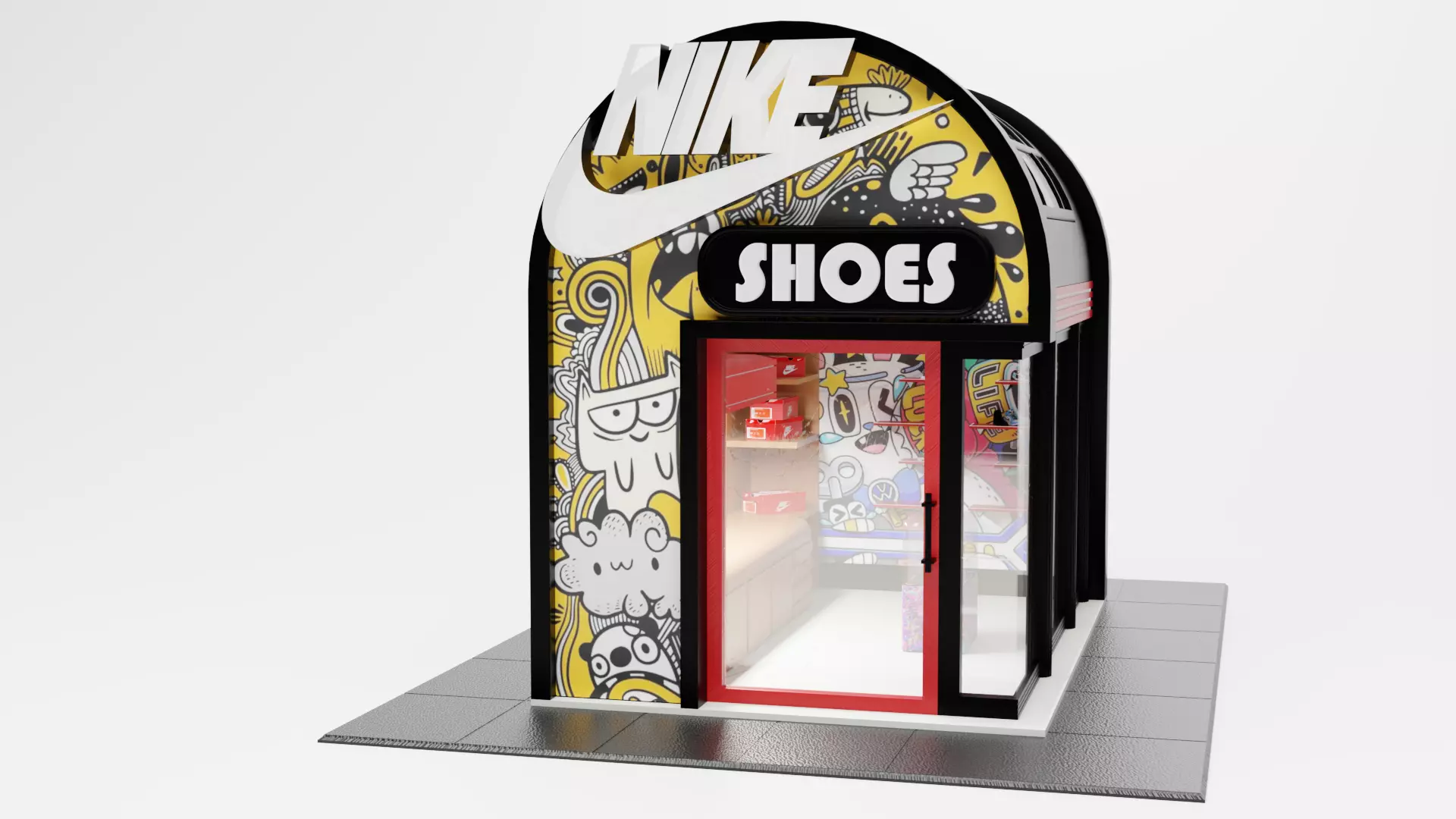 Nike Store Lowpoly 3D model_0