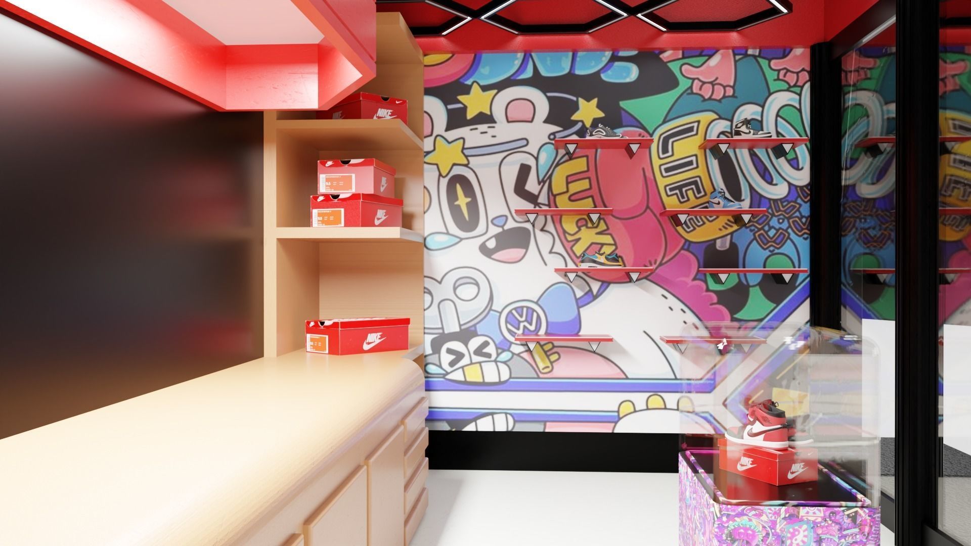 Nike Store Lowpoly 3D model_6