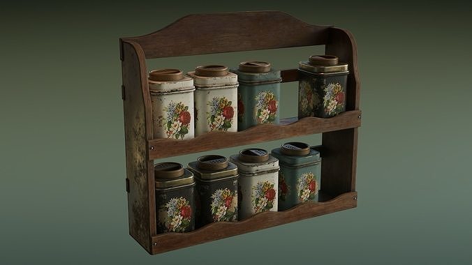 Old Spice Rack Low-poly 3D model