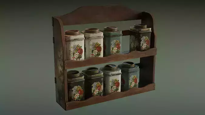 Old Spice Rack Low-poly 3D model