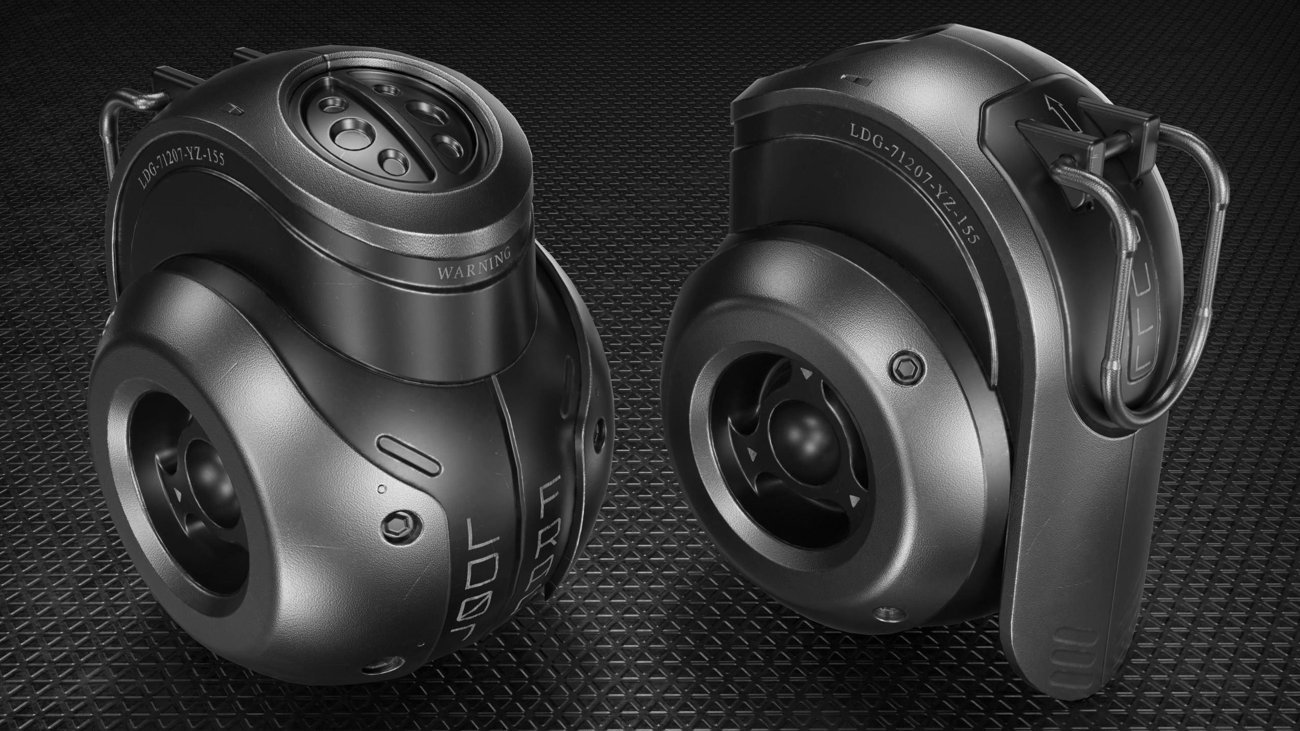 Sci-fi Grenade Low-poly 3D model_1