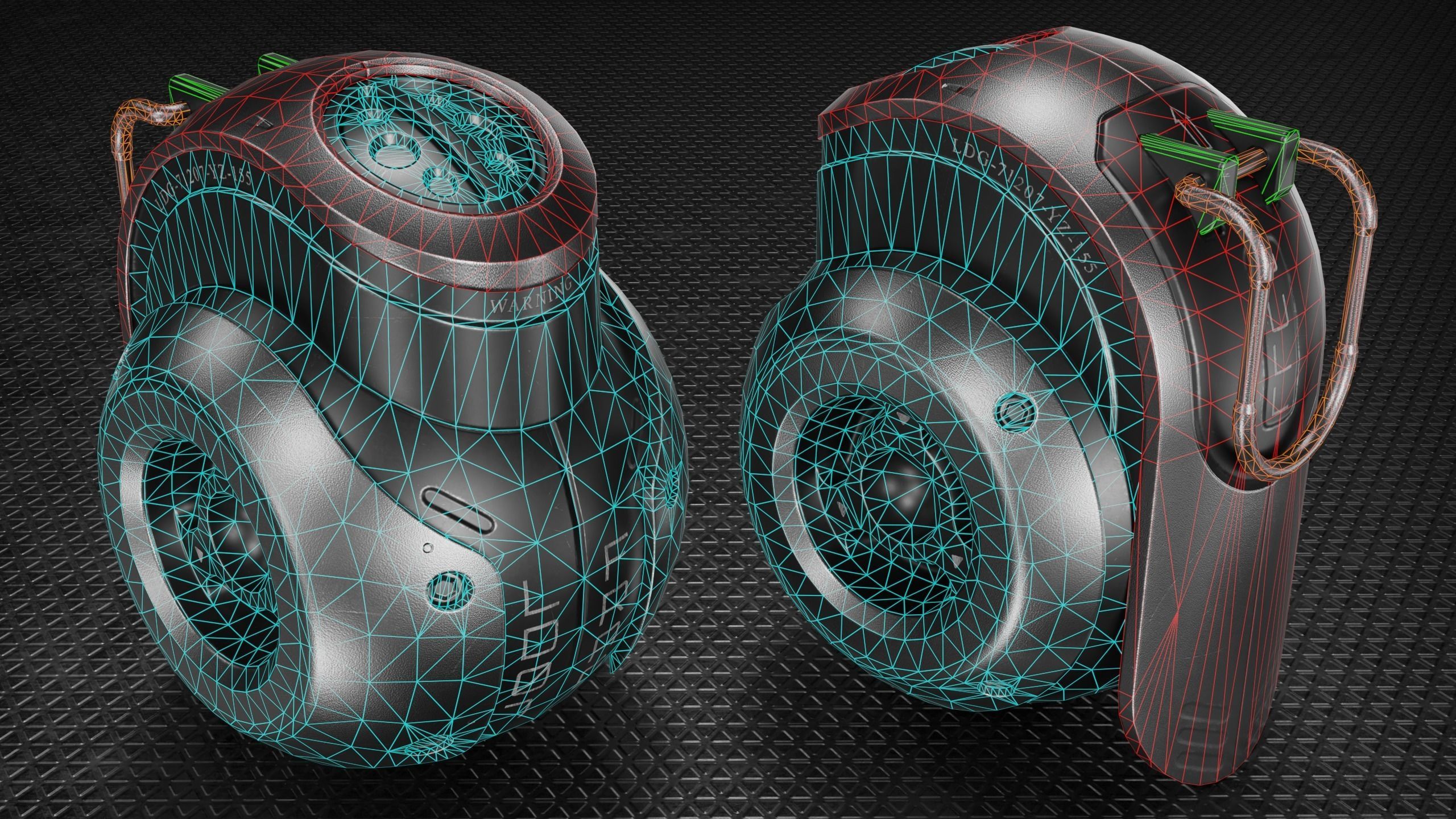 Sci-fi Grenade Low-poly 3D model_4