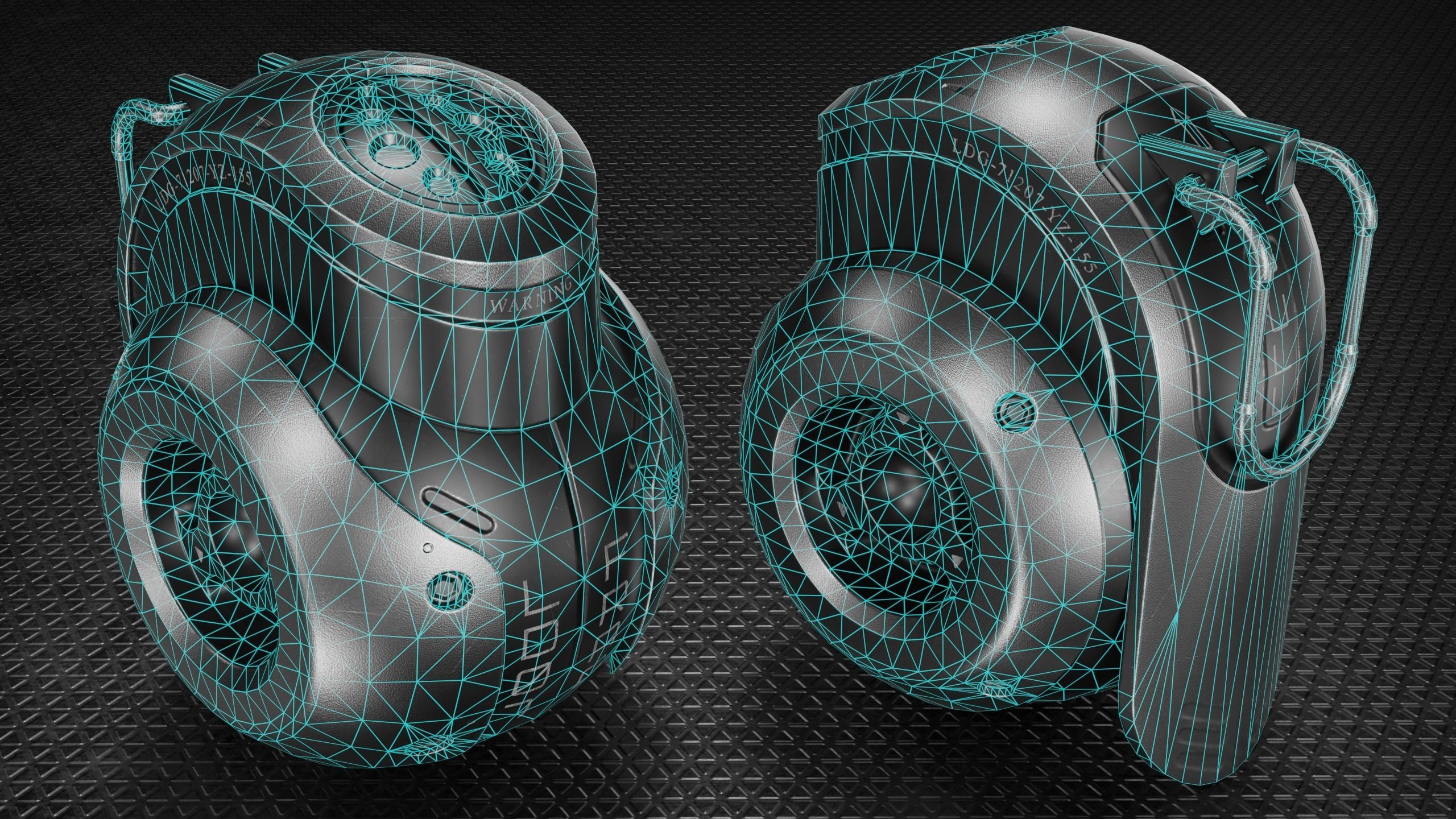 Sci-fi Grenade Low-poly 3D model_2