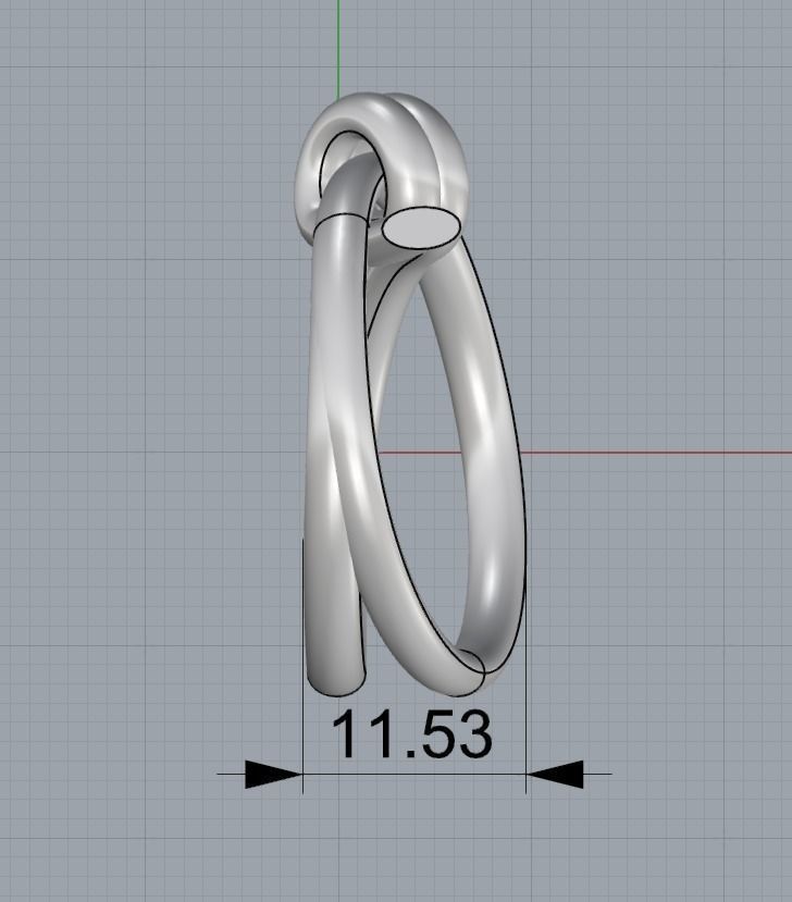 Tiffany Ring - Knot Double Row  3D print model_3