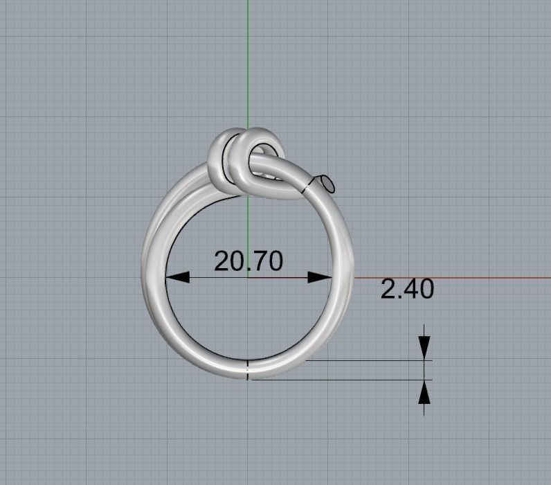 Tiffany Ring - Knot Double Row  3D print model_2