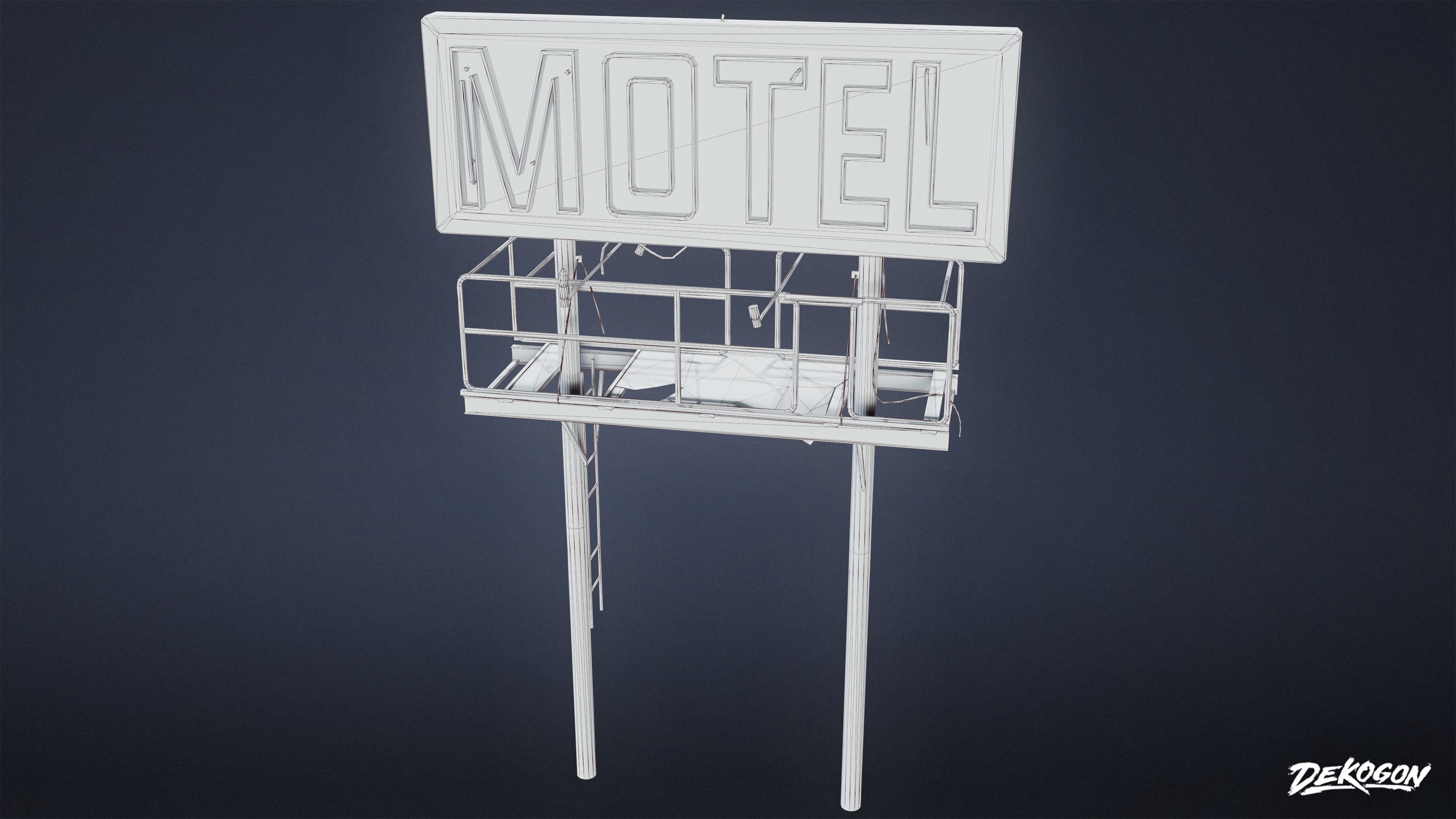 POST APOC SIGNS - Sign 01 - LOW POLY Low-poly 3D model_8