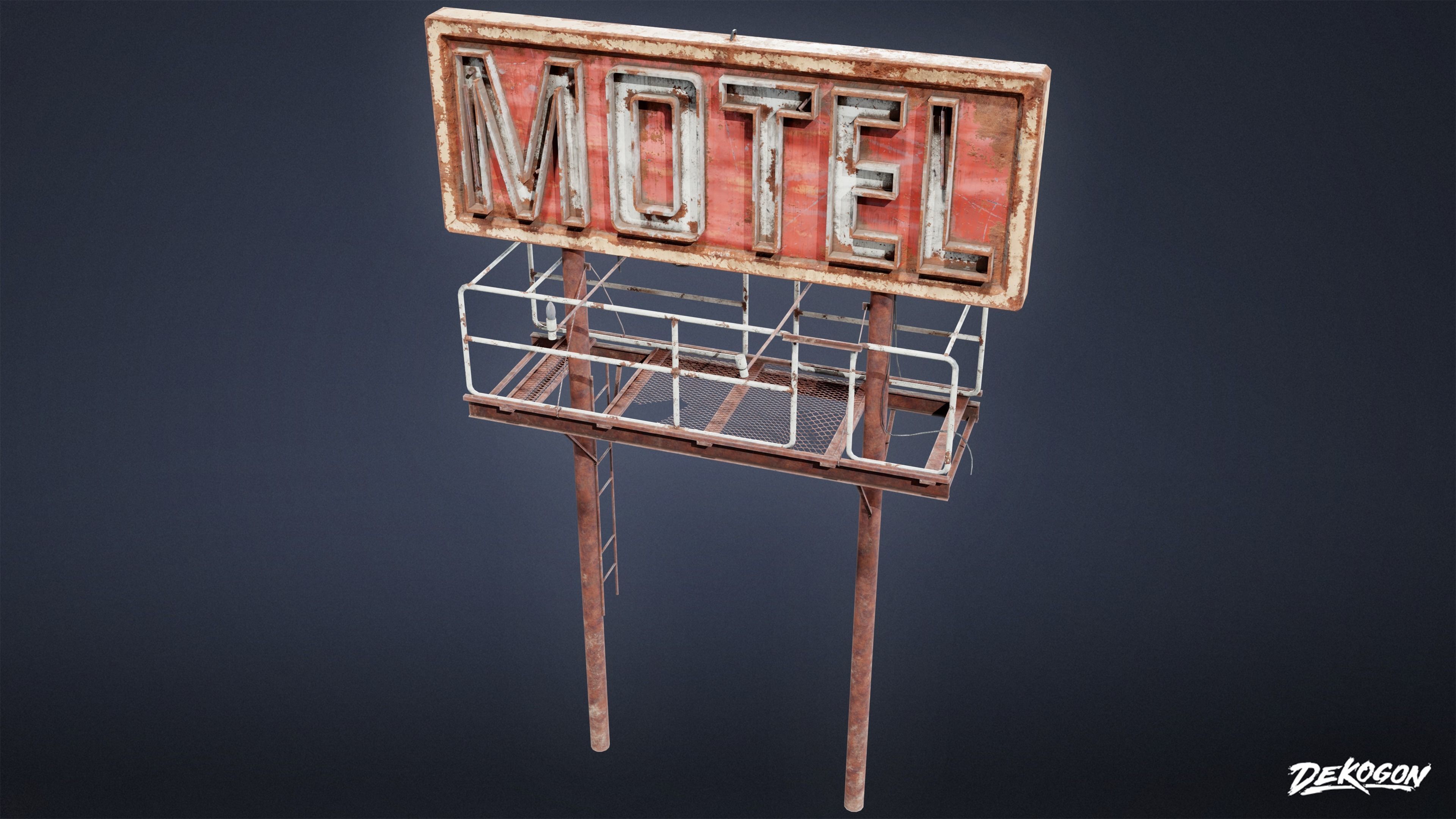 POST APOC SIGNS - Sign 01 - LOW POLY Low-poly 3D model_5