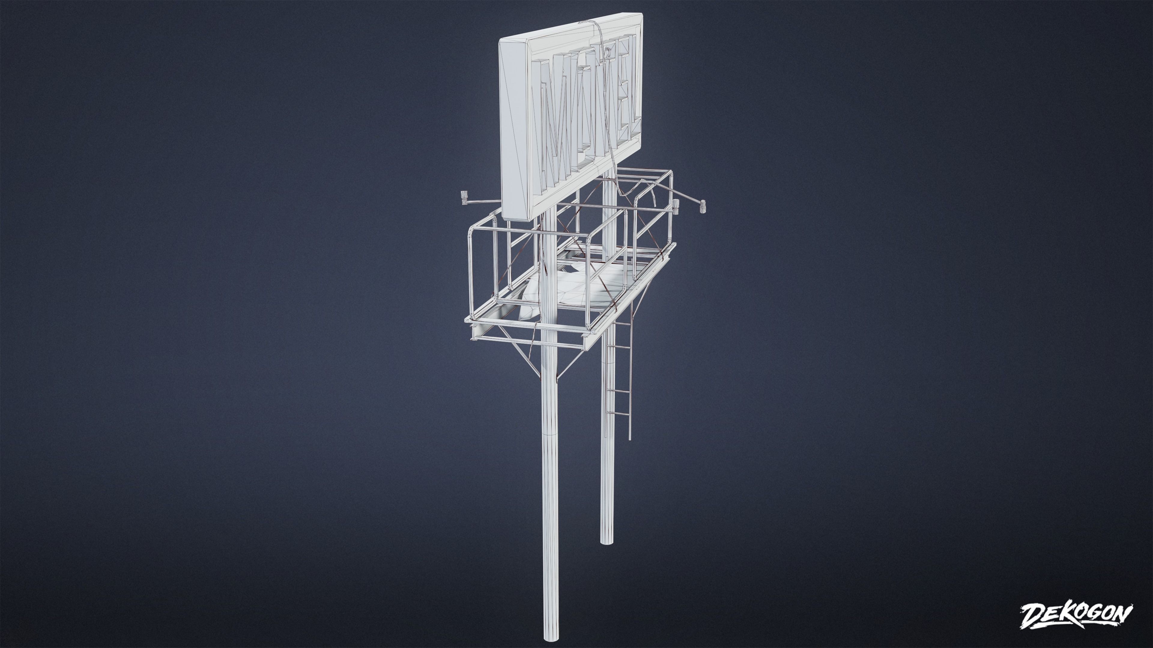 POST APOC SIGNS - Sign 01 - LOW POLY Low-poly 3D model_9