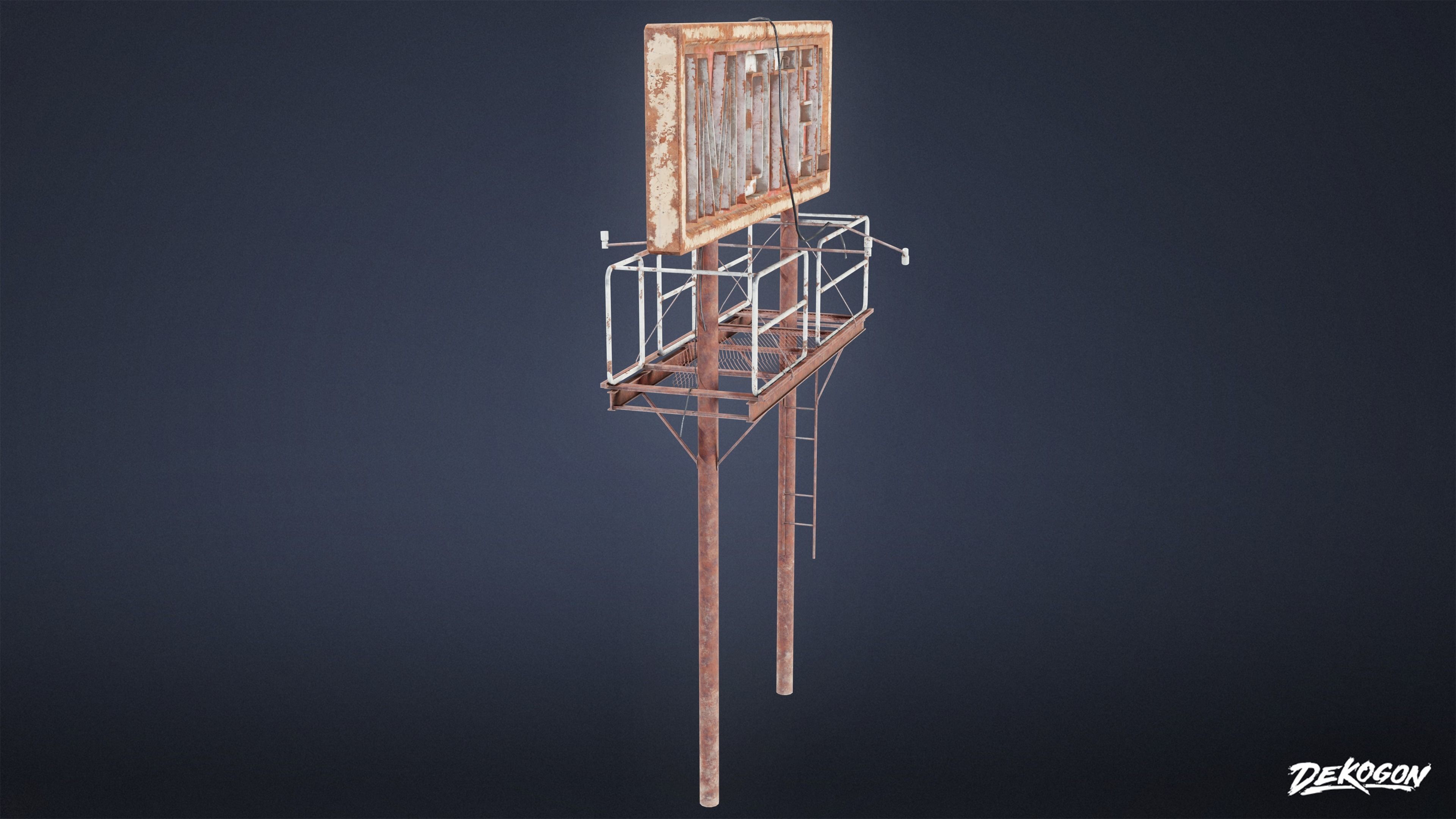 POST APOC SIGNS - Sign 01 - LOW POLY Low-poly 3D model_2