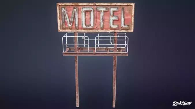 POST APOC SIGNS - Sign 01 - LOW POLY Low-poly 3D model