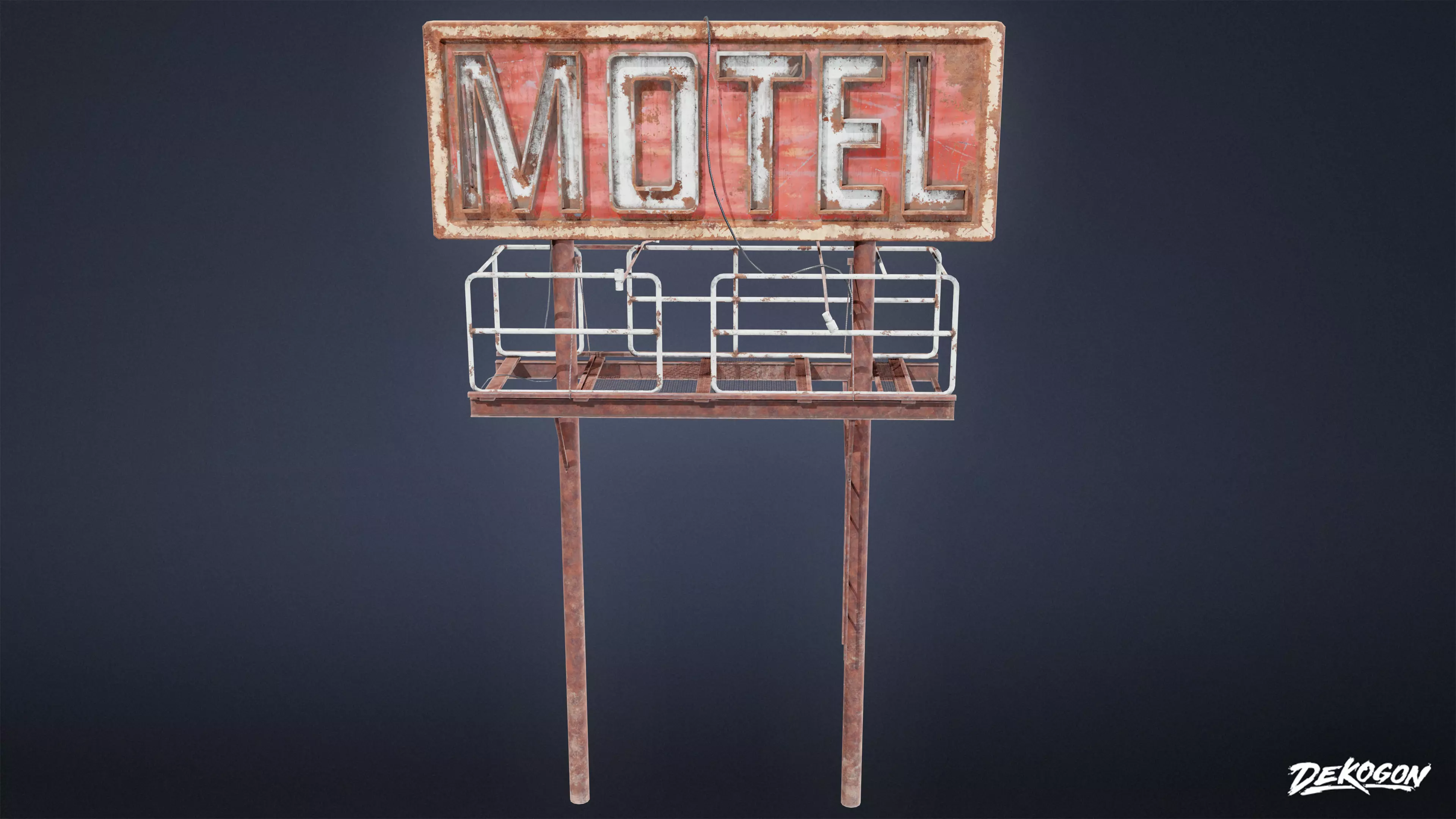 POST APOC SIGNS - Sign 01 - LOW POLY Low-poly 3D model_0