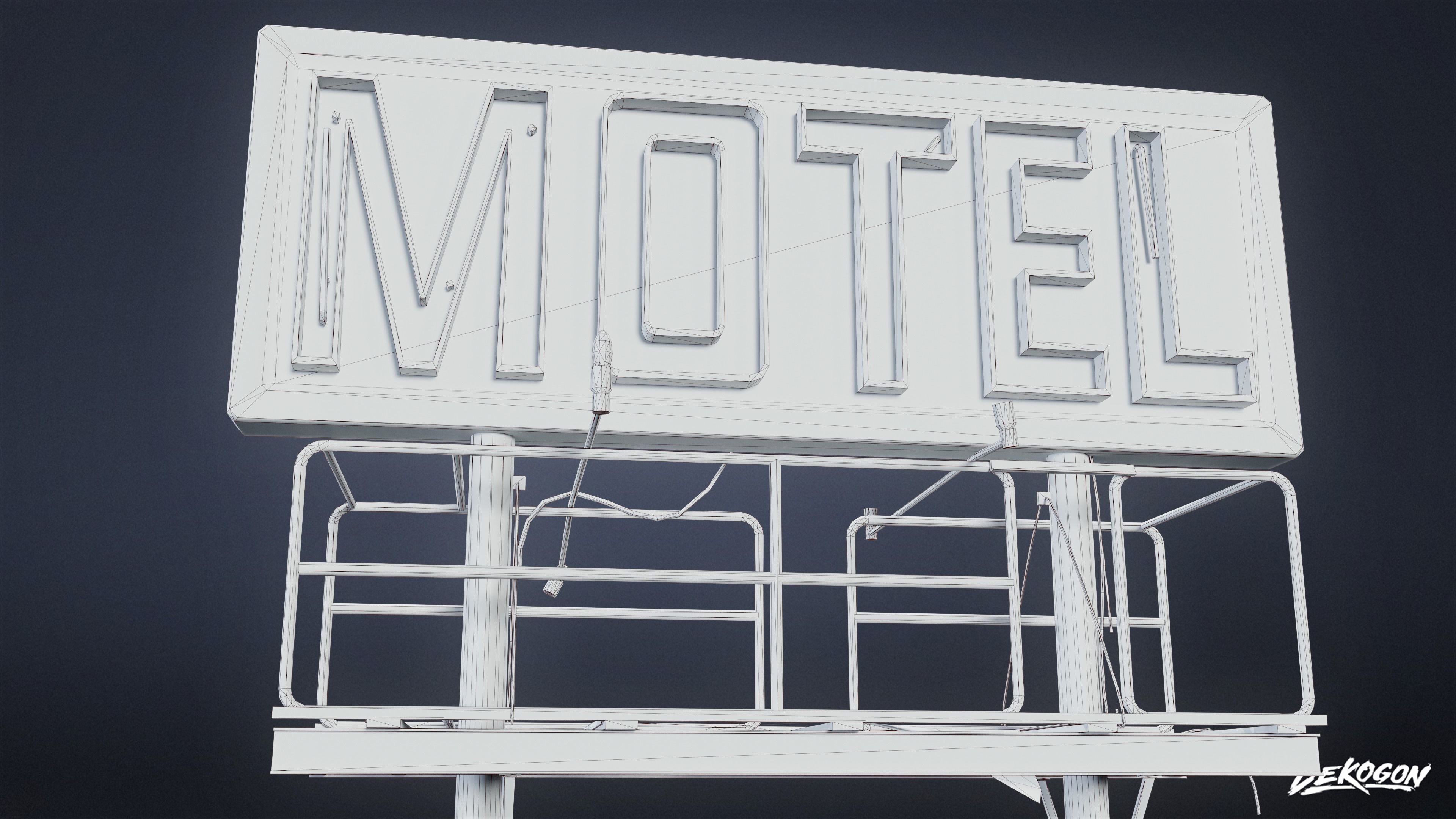 POST APOC SIGNS - Sign 01 - LOW POLY Low-poly 3D model_7