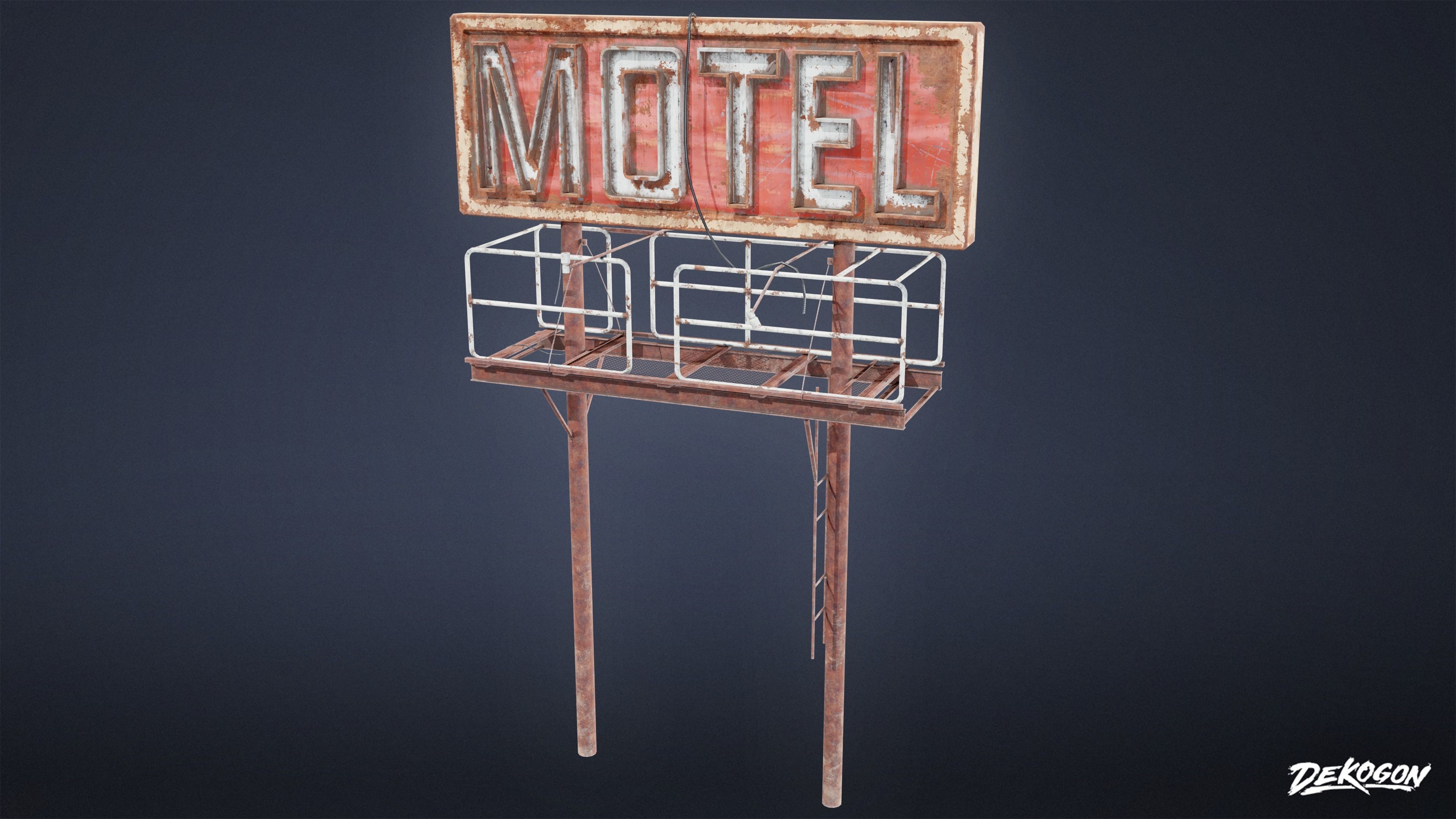 POST APOC SIGNS - Sign 01 - LOW POLY Low-poly 3D model_1