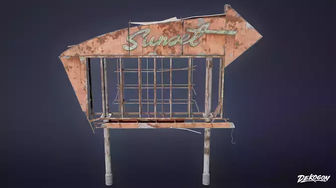 POST APOC SIGNS - Sign 02 - LOW POLY