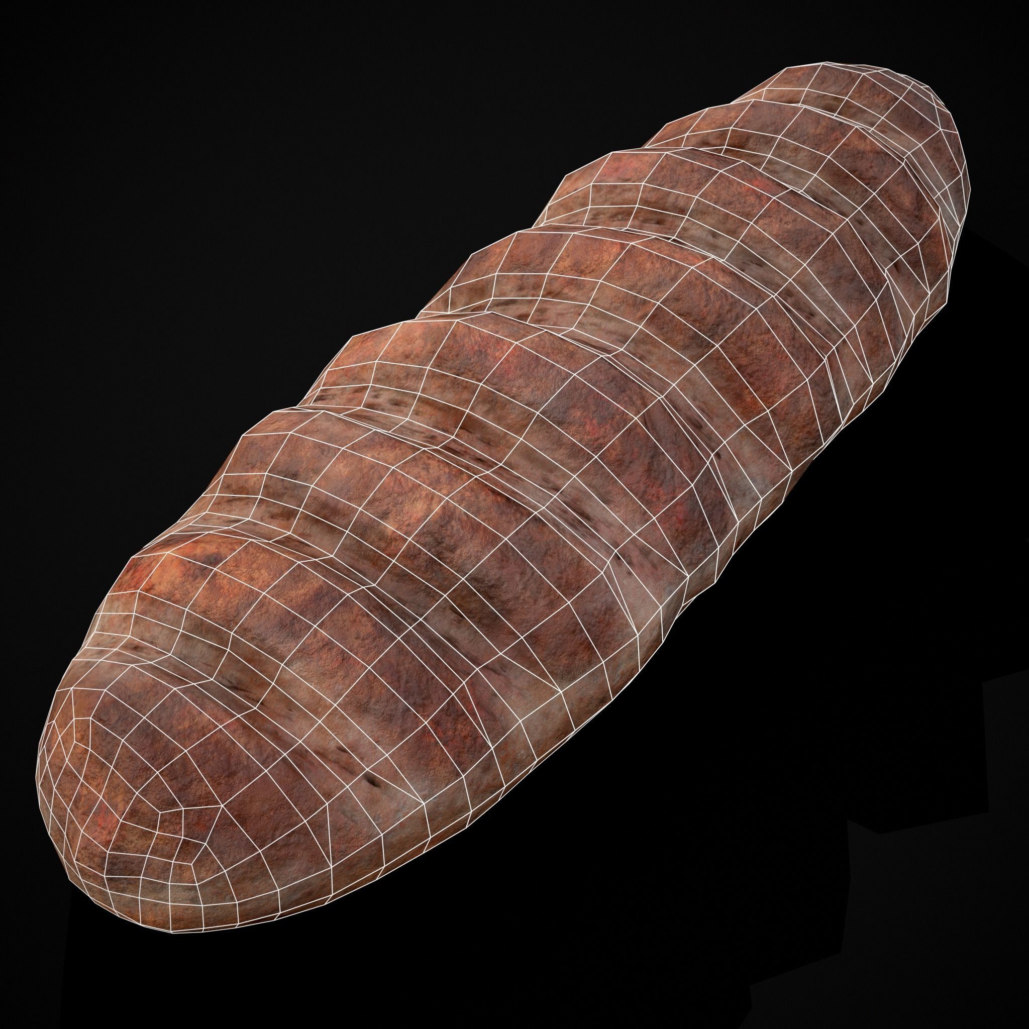 Loaf French Bread Low-poly 3D model_12