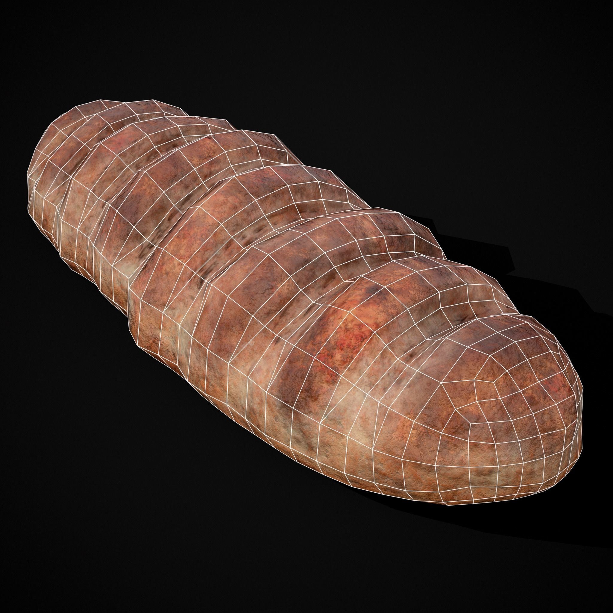 Loaf French Bread Low-poly 3D model_8