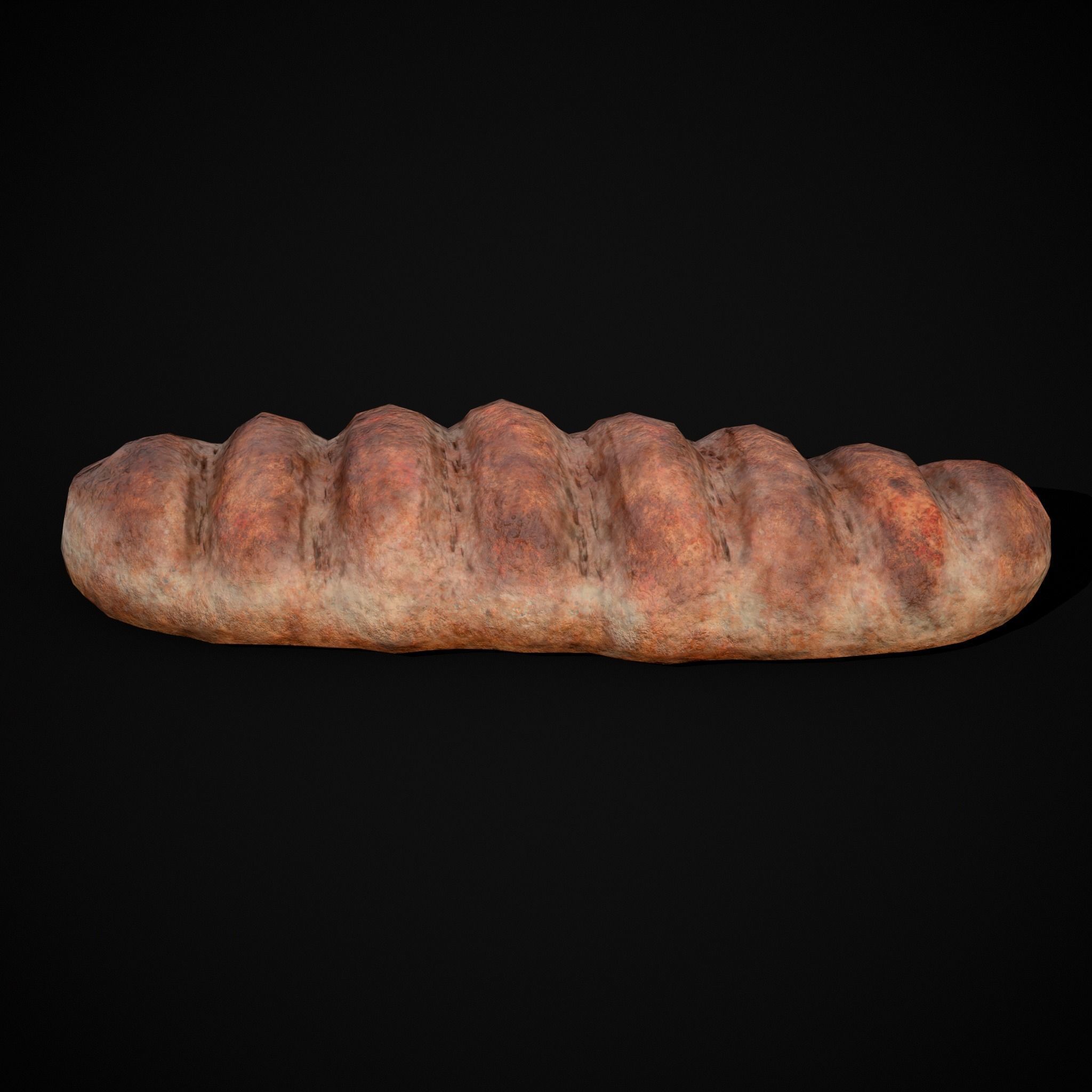 Loaf French Bread Low-poly 3D model_5