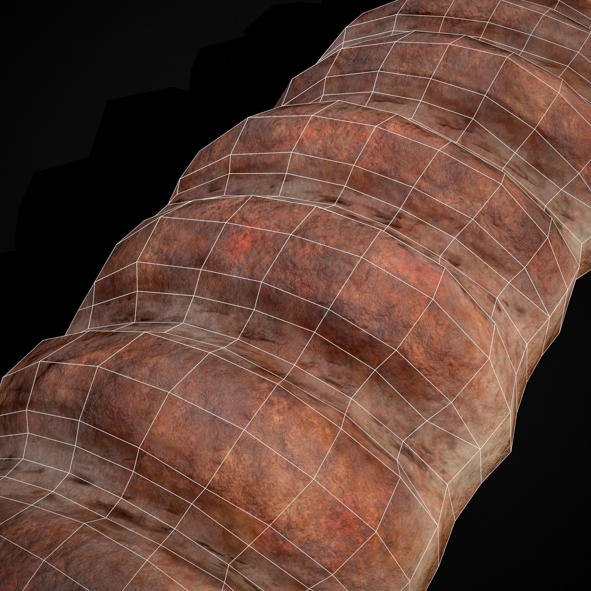 Loaf French Bread Low-poly 3D model_14