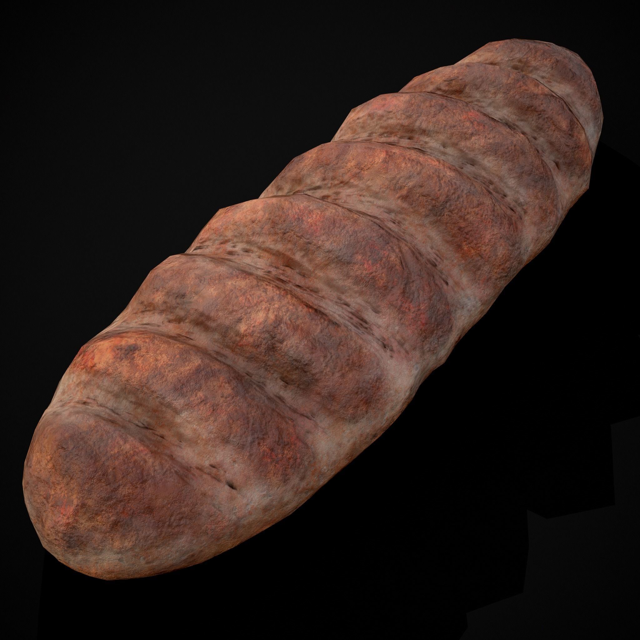 Loaf French Bread Low-poly 3D model_11