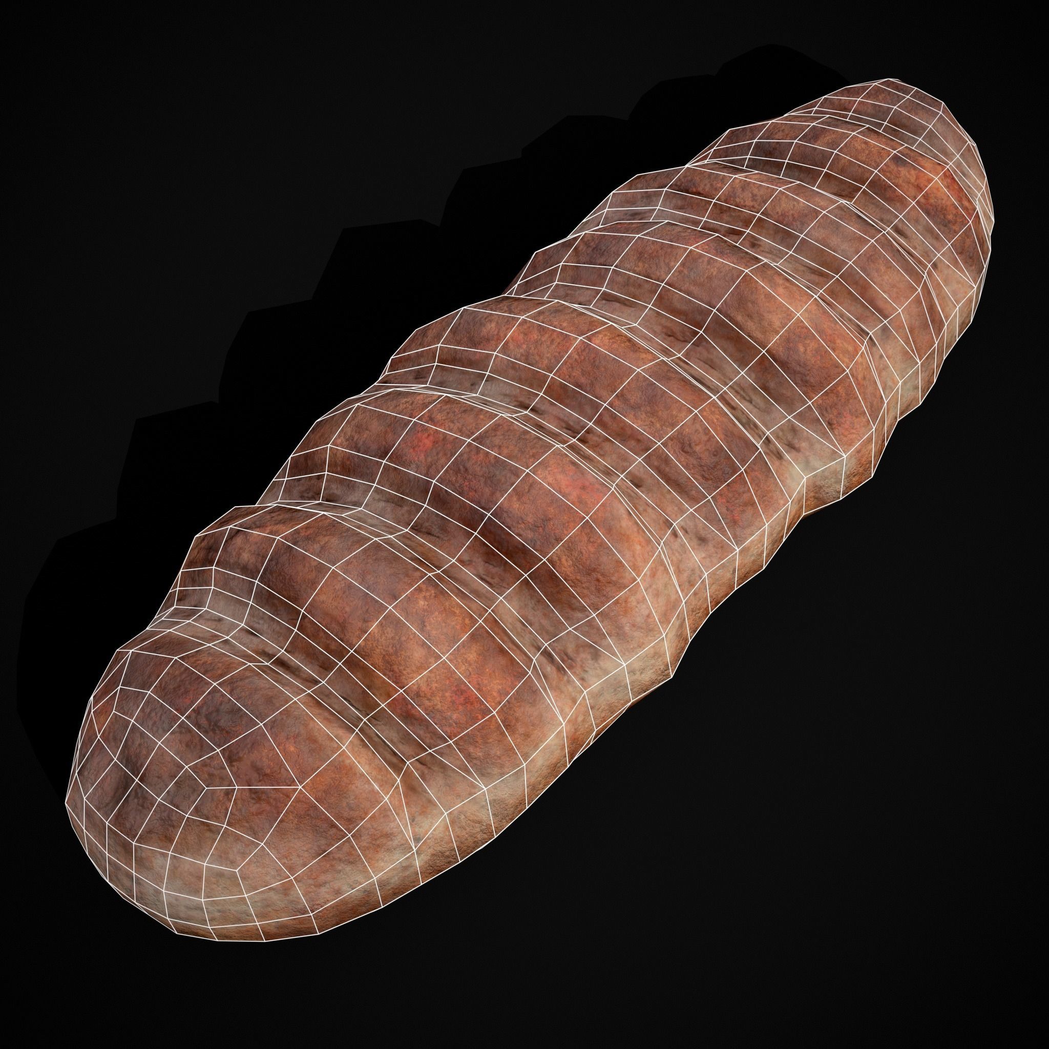 Loaf French Bread Low-poly 3D model_4